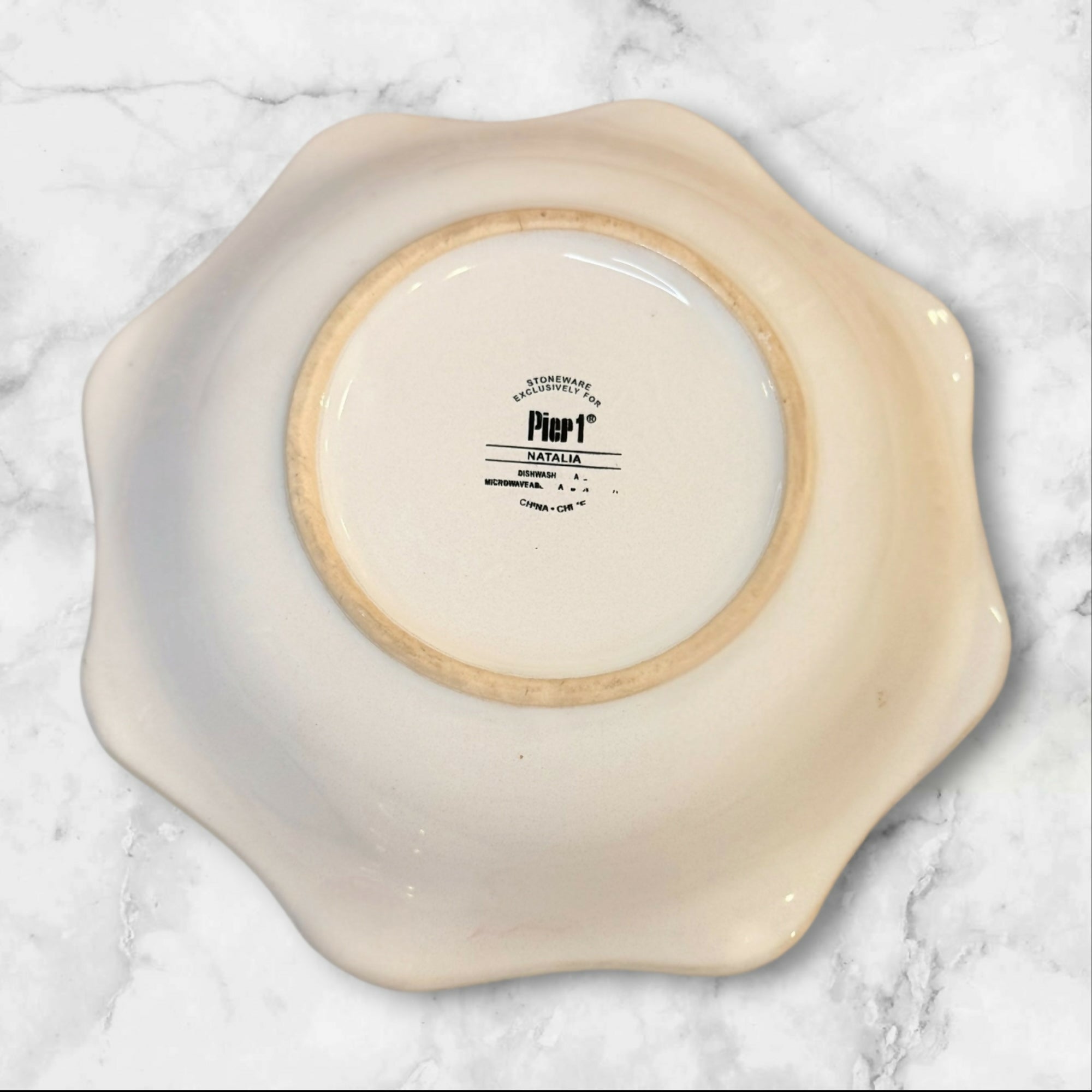 Pier 1 Natalia White Embossed Soup Cereal Bowls Set of 4 | Great Condition