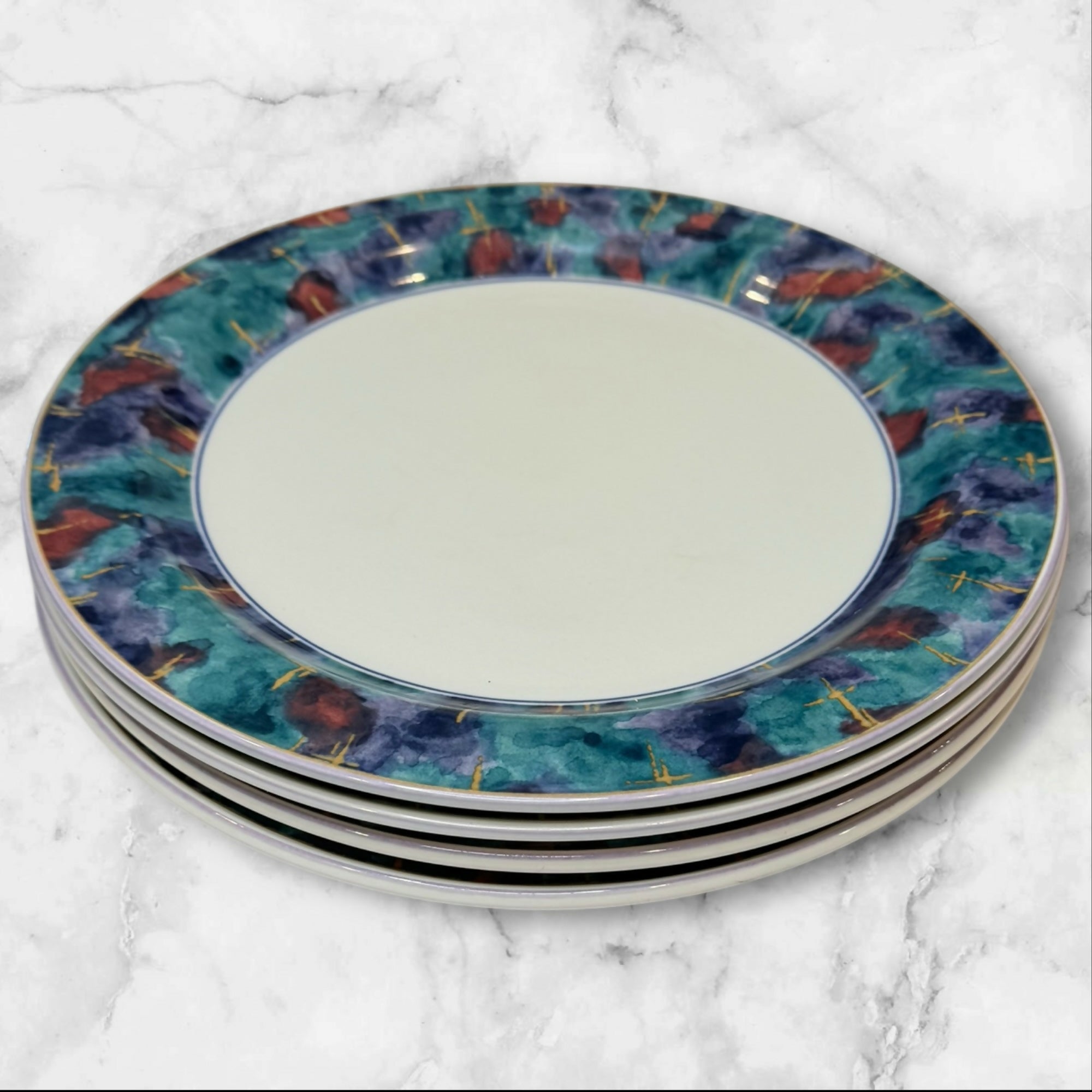 Sango Deborah Mallow Jewel Dinner Plates | Set of 4 | Excellent Condition