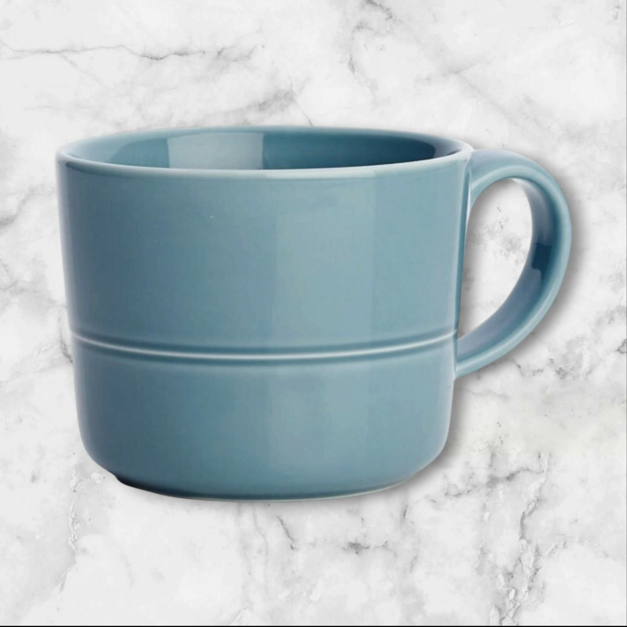 Crate & Barrel Hue Blue Stoneware Mugs | Set of 2 | Excellent Condition