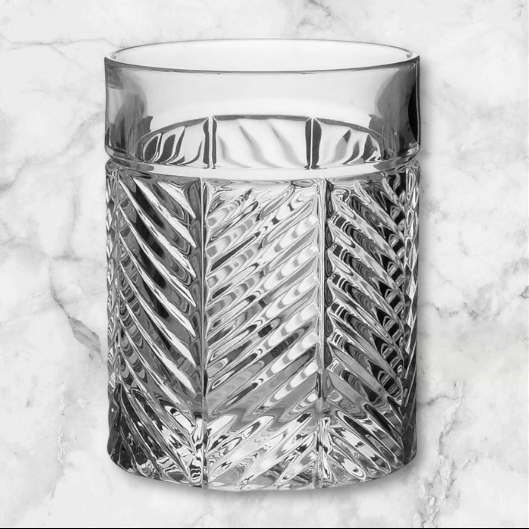 Ralph Lauren Crystal Herringbone Old Fashioned Glasses