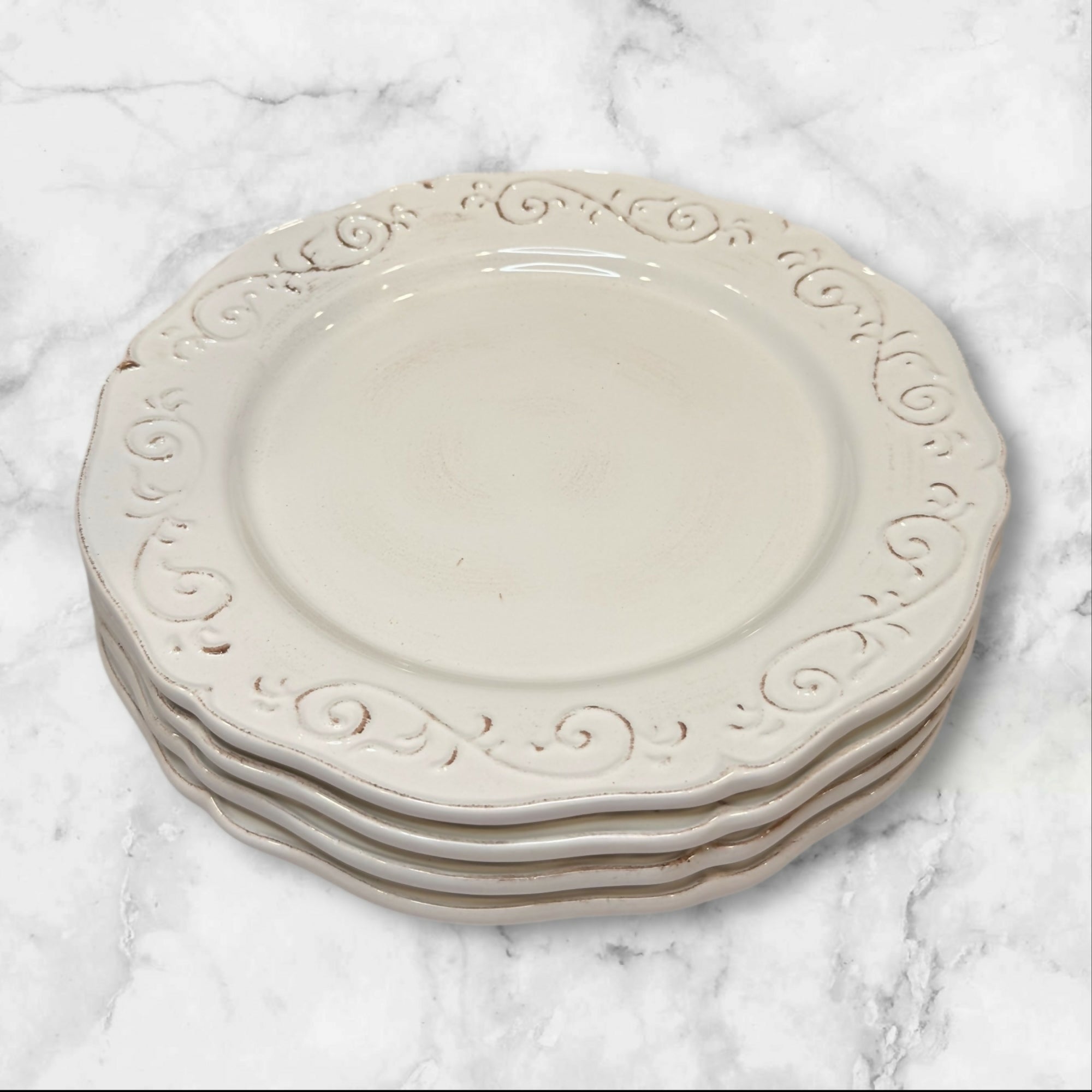 Artimino Baroque Beige Dinner Plates | Set of 4 | Great Condition