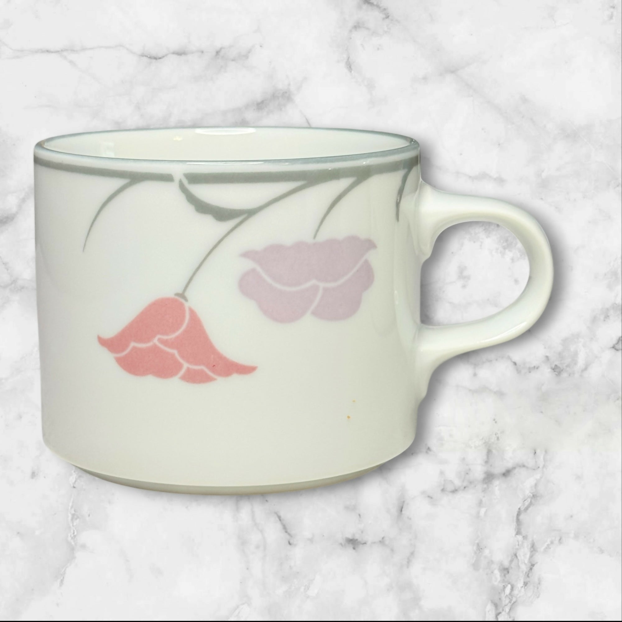 Dansk Tivoli Belles Fleurs Gray Mugs | Set of 4 | Great Condition