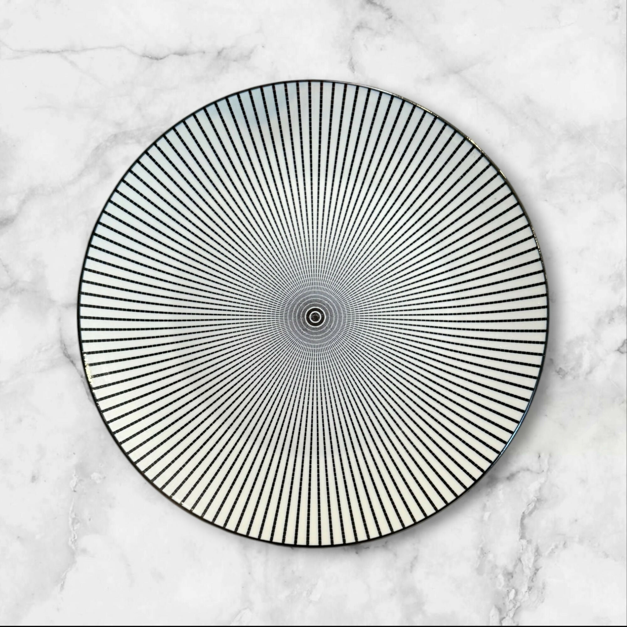 Royal Norfolk Black Radial Stripe Dinner & Salad Plates | Set of 8 | Excellent