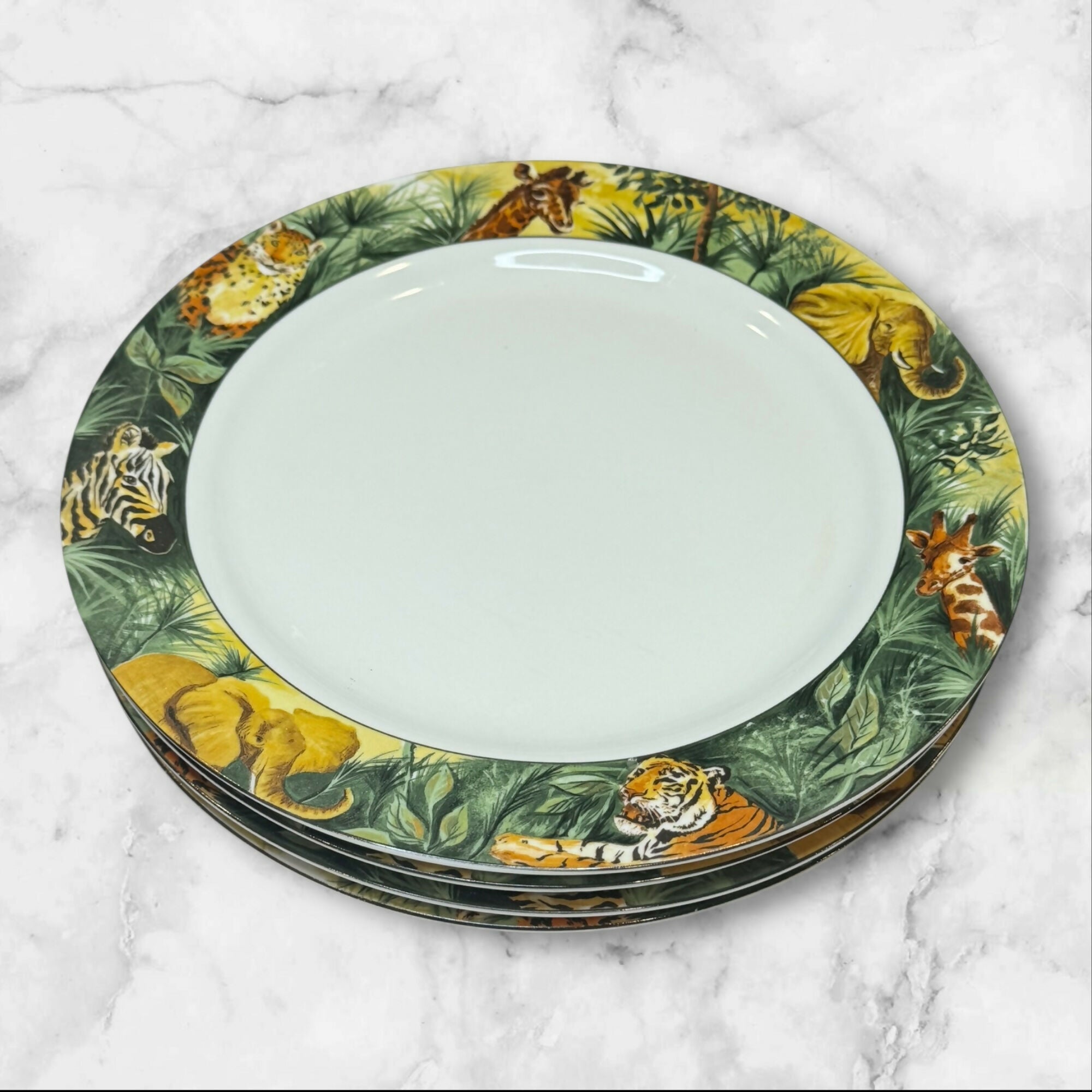 Sakura Paradise Safari Dinner Plates | Set of 4 | Excellent Condition