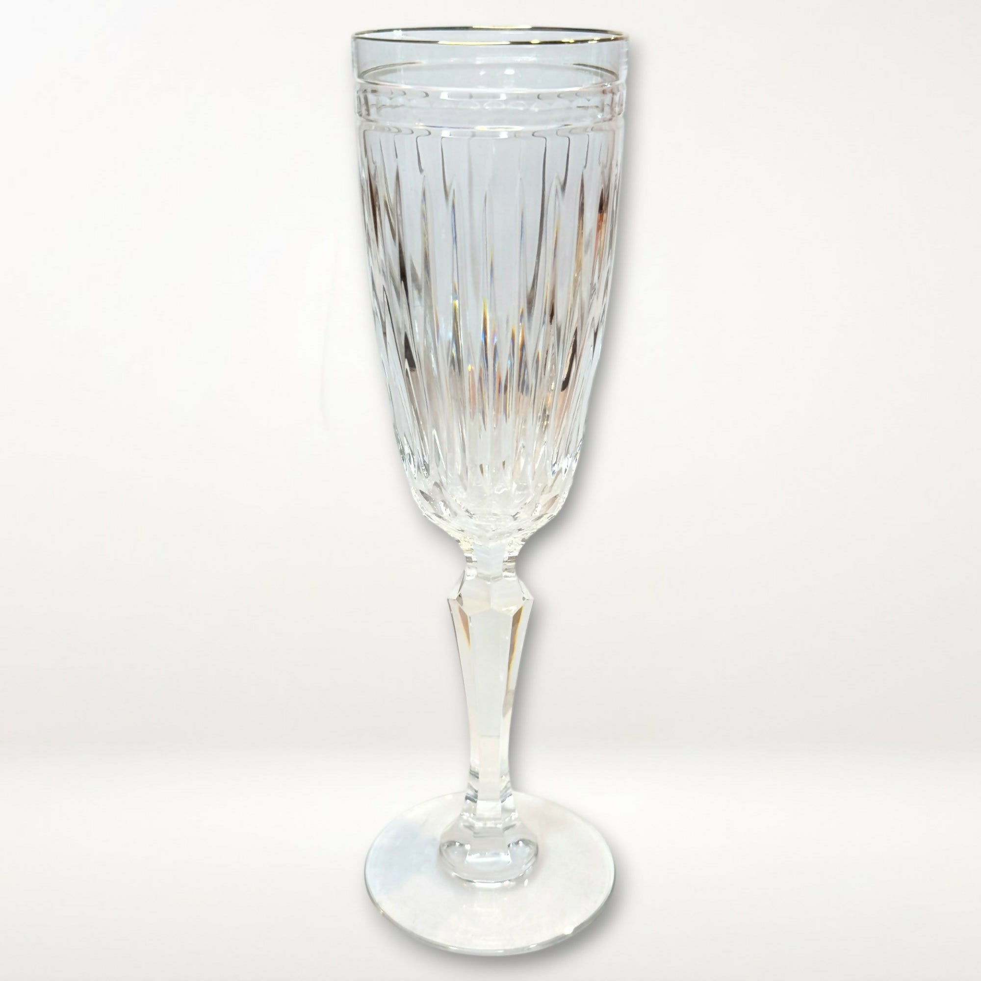 Waterford Hanover Gold Crystal Champagne Flutes | Set of 3 | Vintage