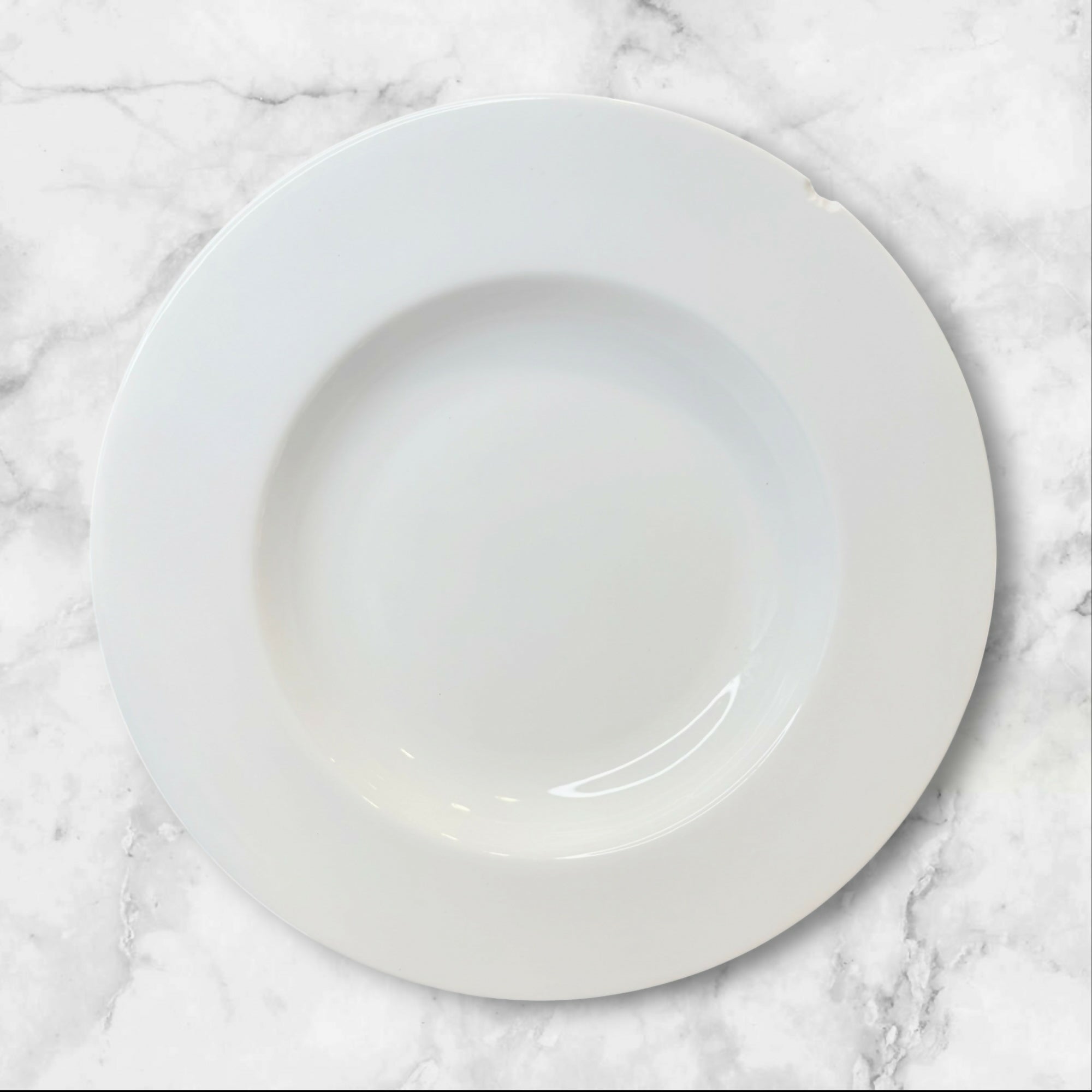Crate & Barrel Monno White Large Rim Soup Bowls Set of 4 Bangladesh 12”