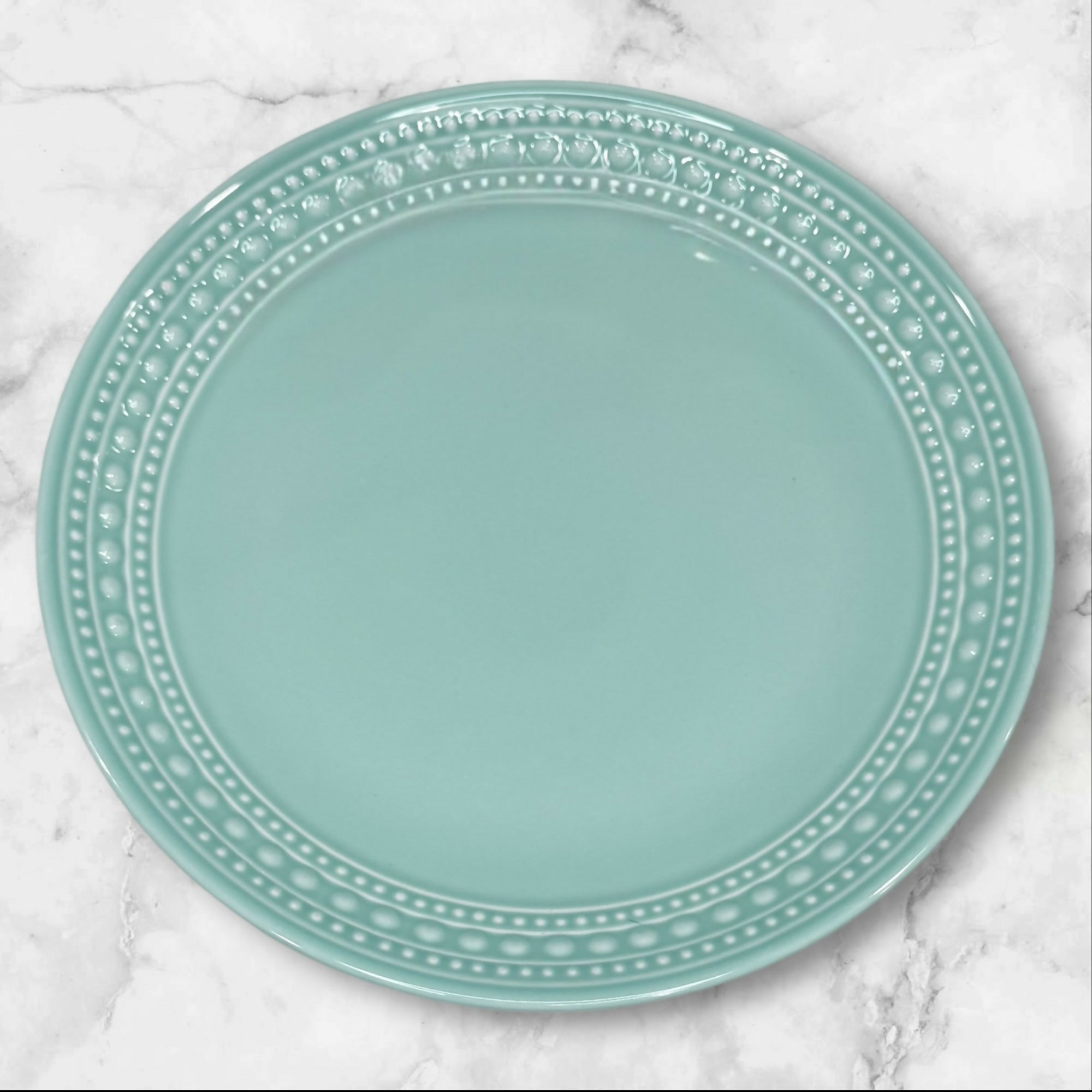 Matceramica Seafoam Beaded Salad Plates | Set of 5 | Excellent Condition