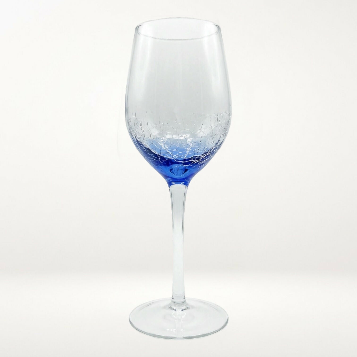 Pier 1 Crackle Blue White Wine Glasses | Set of 2 | Excellent Condition