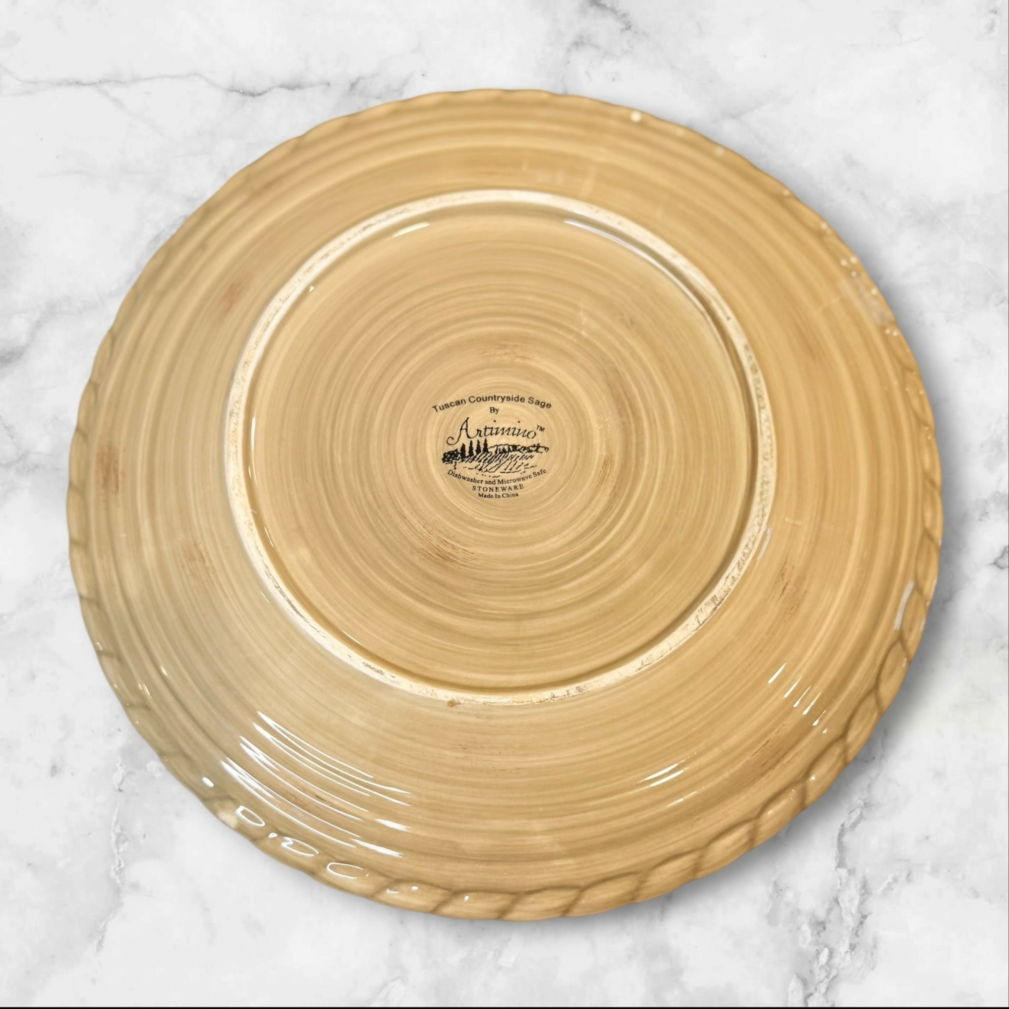 Artimino Tuscan Countryside Sage Green Dinner Plates Set of 4 Gently Used