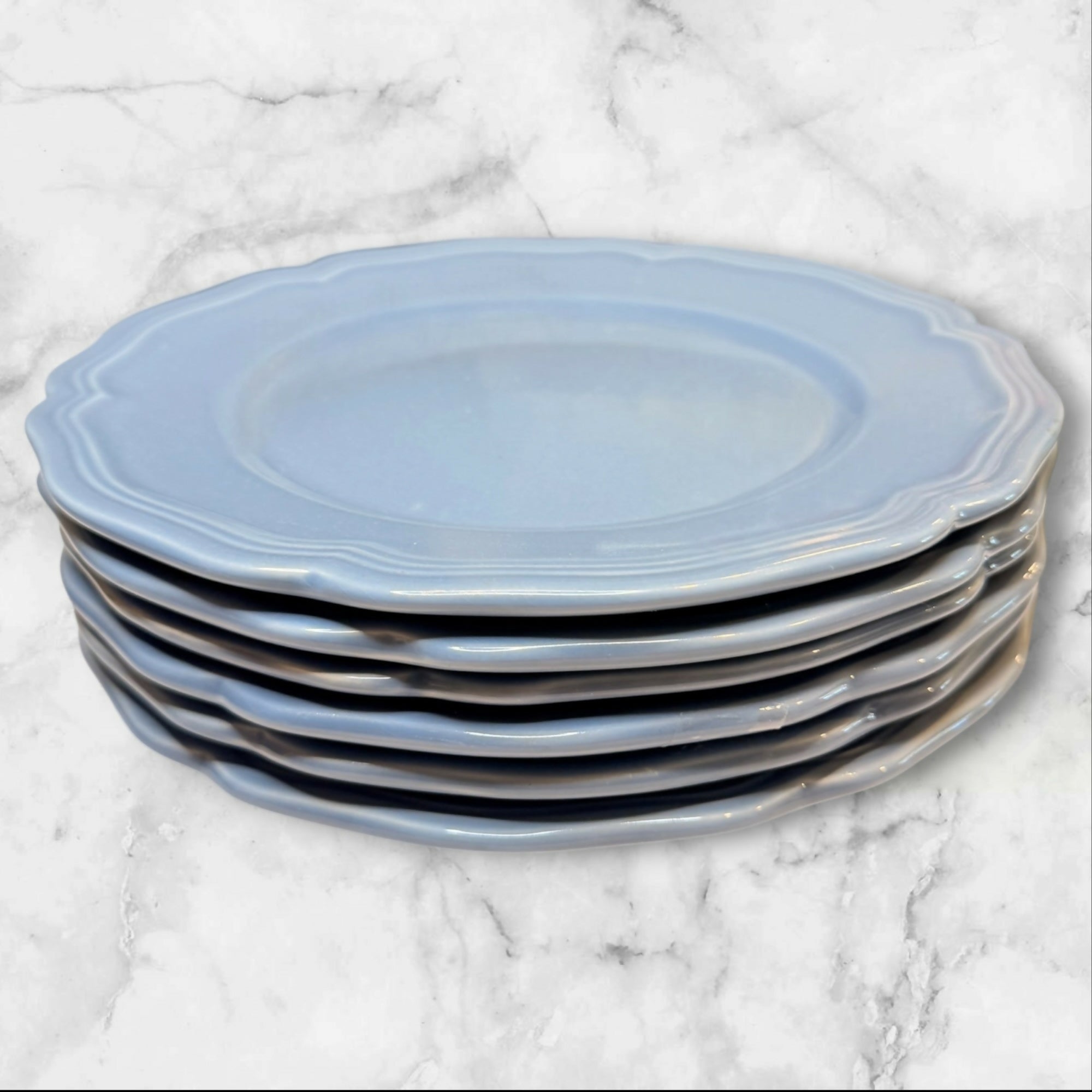 Williams Sonoma Baroque Light Blue Luncheon Plates | Set of 6 | Great Condition