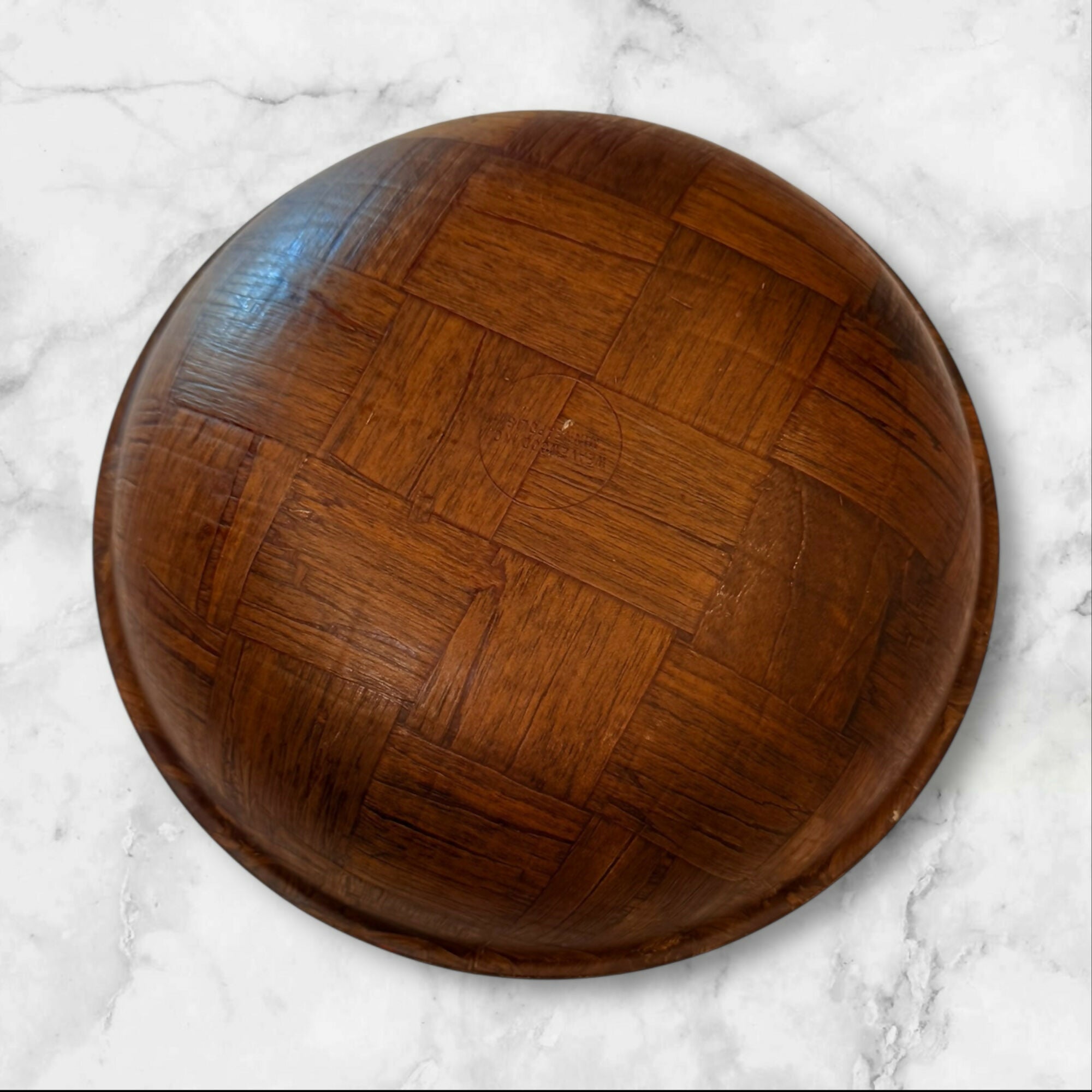 Woven Wood Serving Bowls | Set of 4 | Gently Used