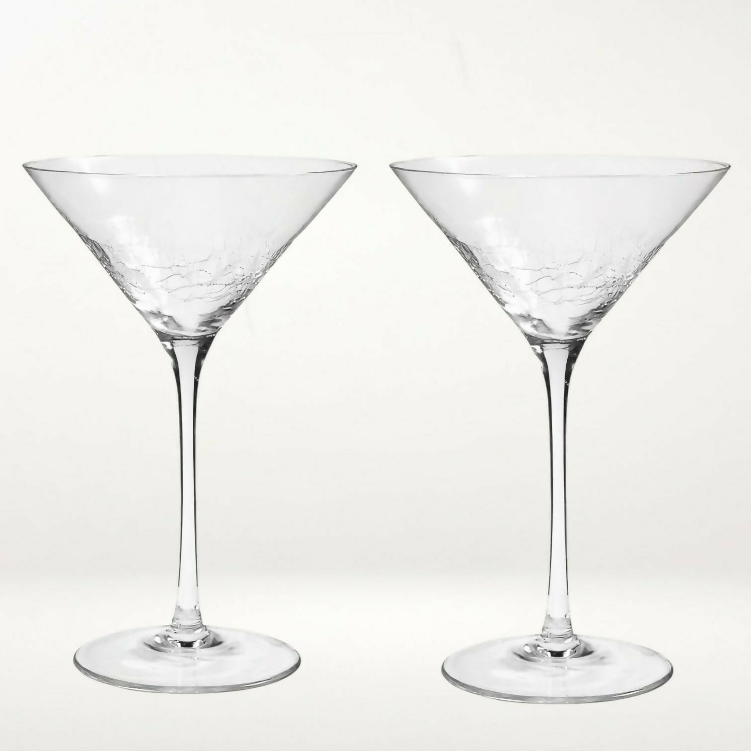 Pier 1 Reflections Martini Glasses Set of 4 | Elegant Crackle Stemware
