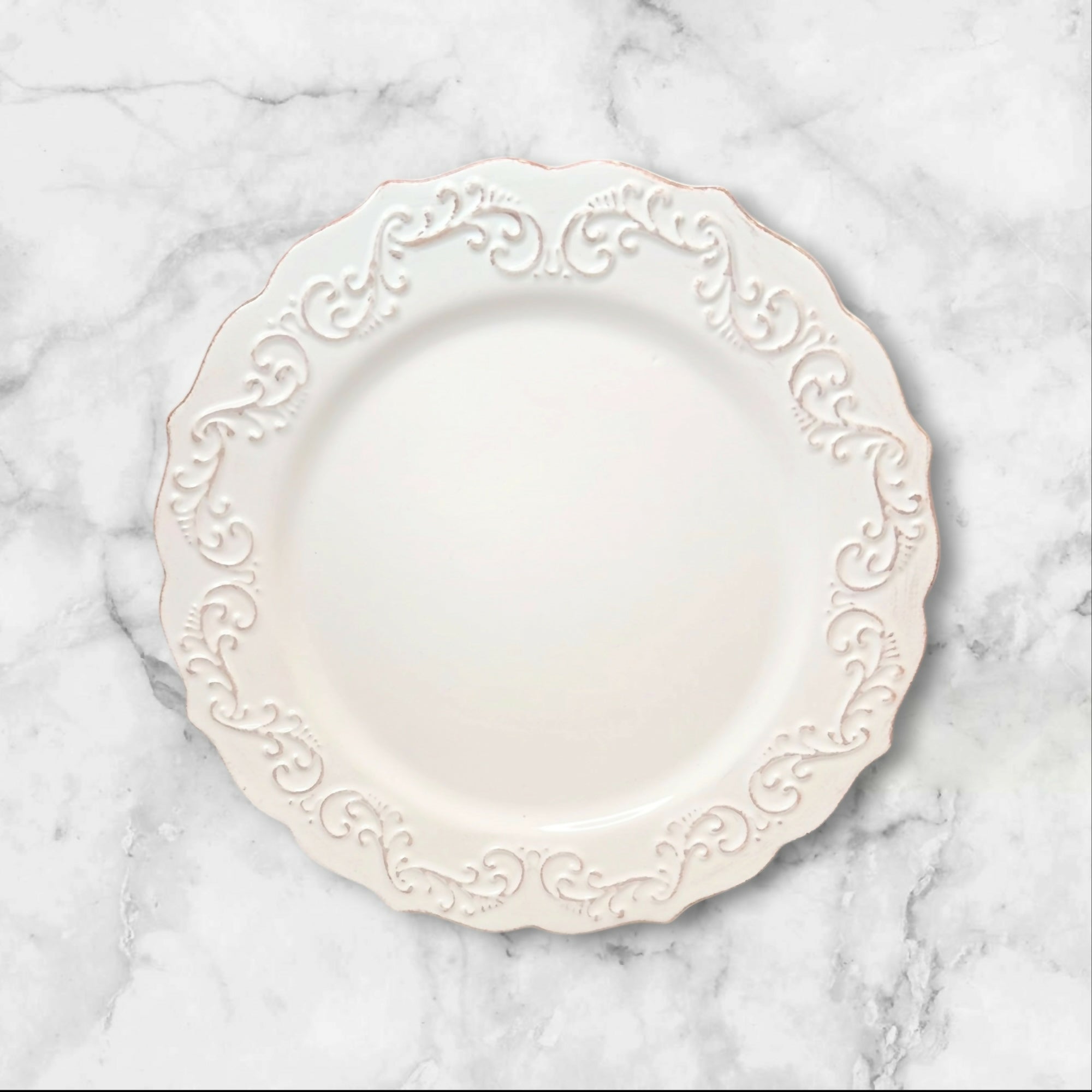 Pier 1 Antique Scroll Salad Plates Set of 4 Excellent Condition