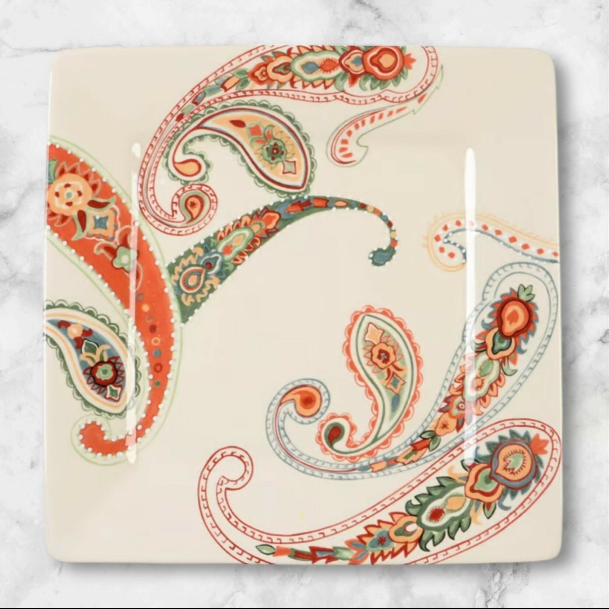 Tabletops Unlimited Misto Multi Paisley Dinner Plates | Set of 4 | Great Condition