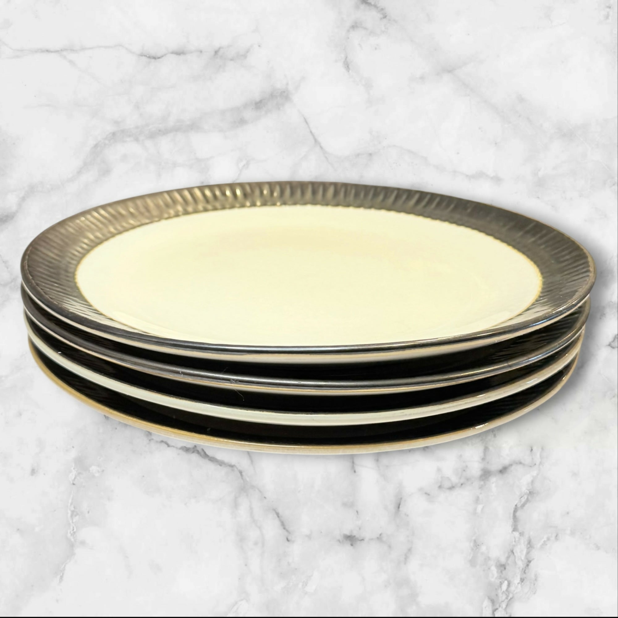Crate & Barrel Scavo Dinner Plates | Set of 4 | Great Condition