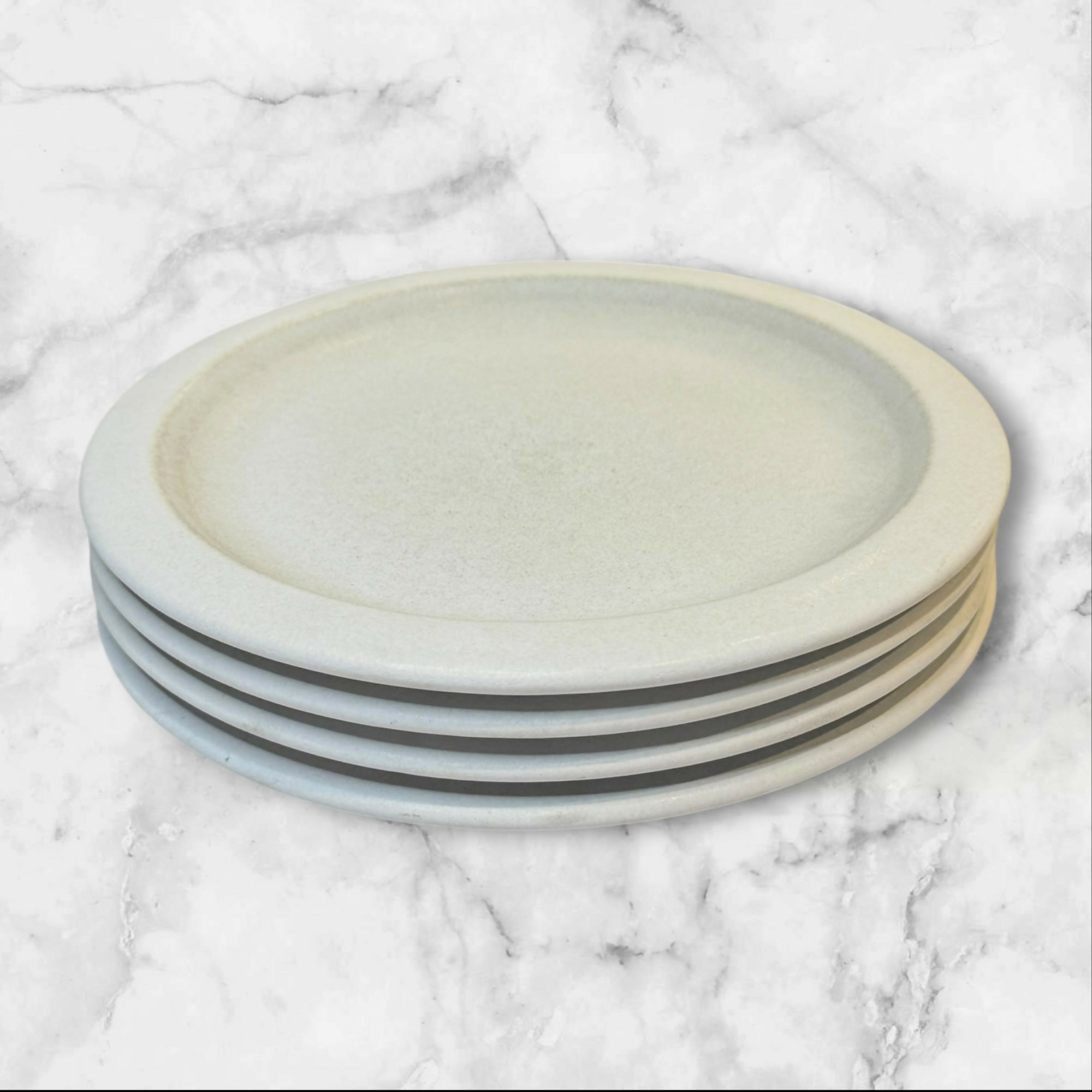 Pottery Barn Speckled Gray Stoneware Salad Plates Set of 4 | Excellent Used