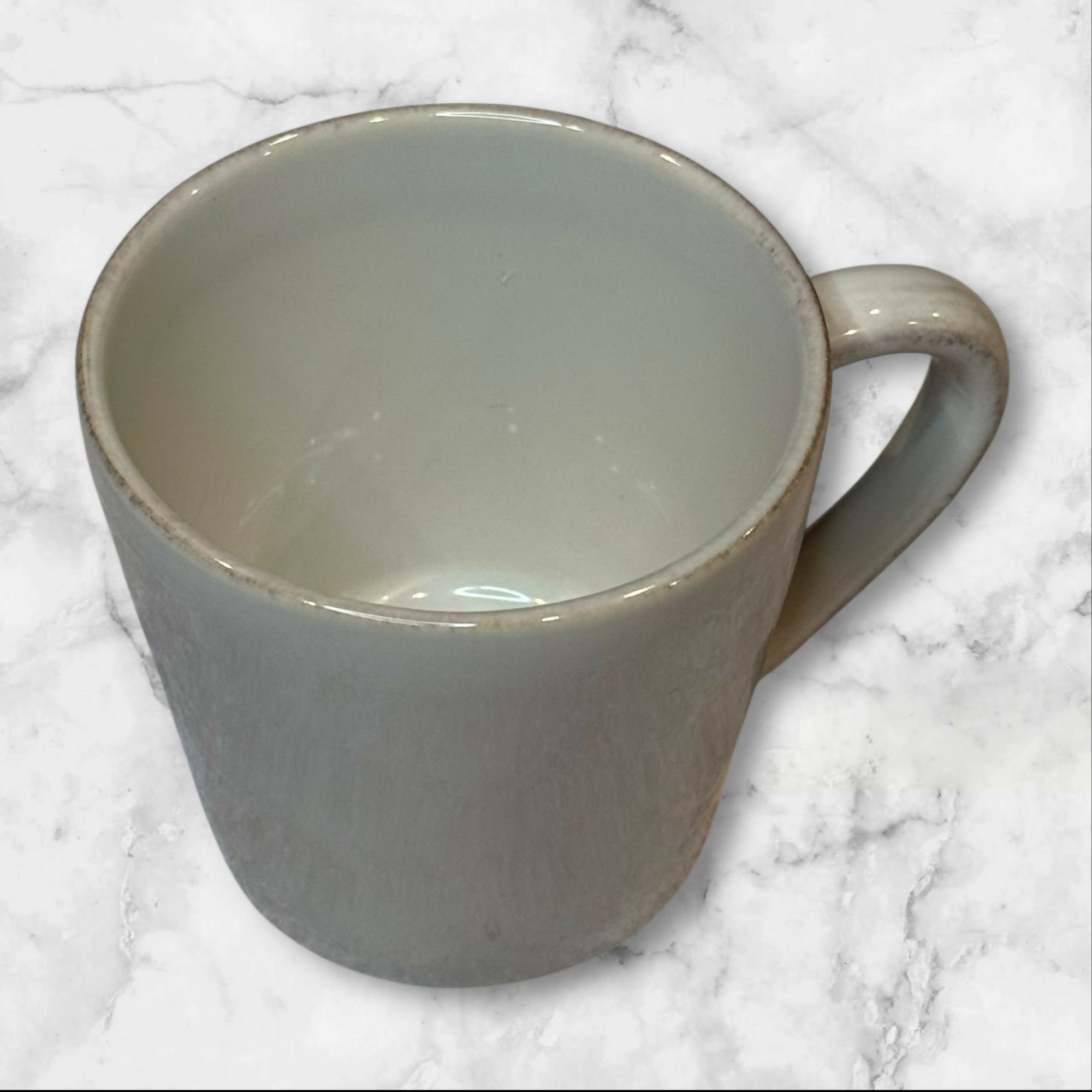 Crate & Barrel Suspected Marin 8 oz Stoneware White Mugs | Set of 4 | Excellent Condition