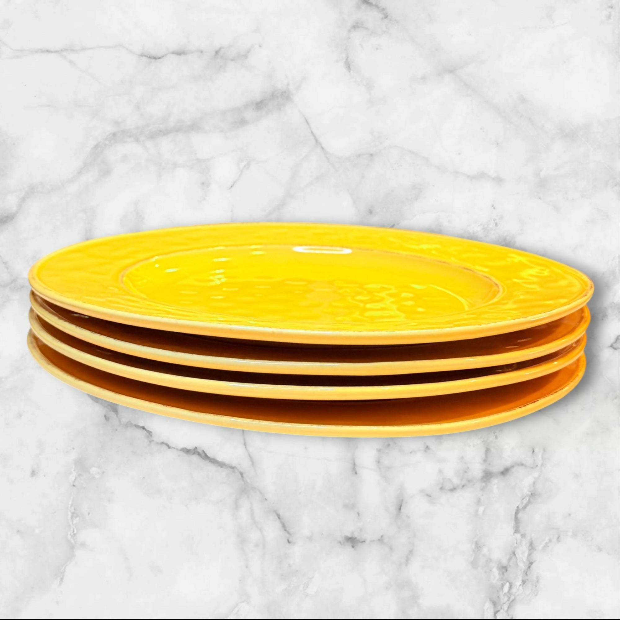 Pier 1 Mango Yellow Dinner Plates Set of 4 Stoneware | Gently Used