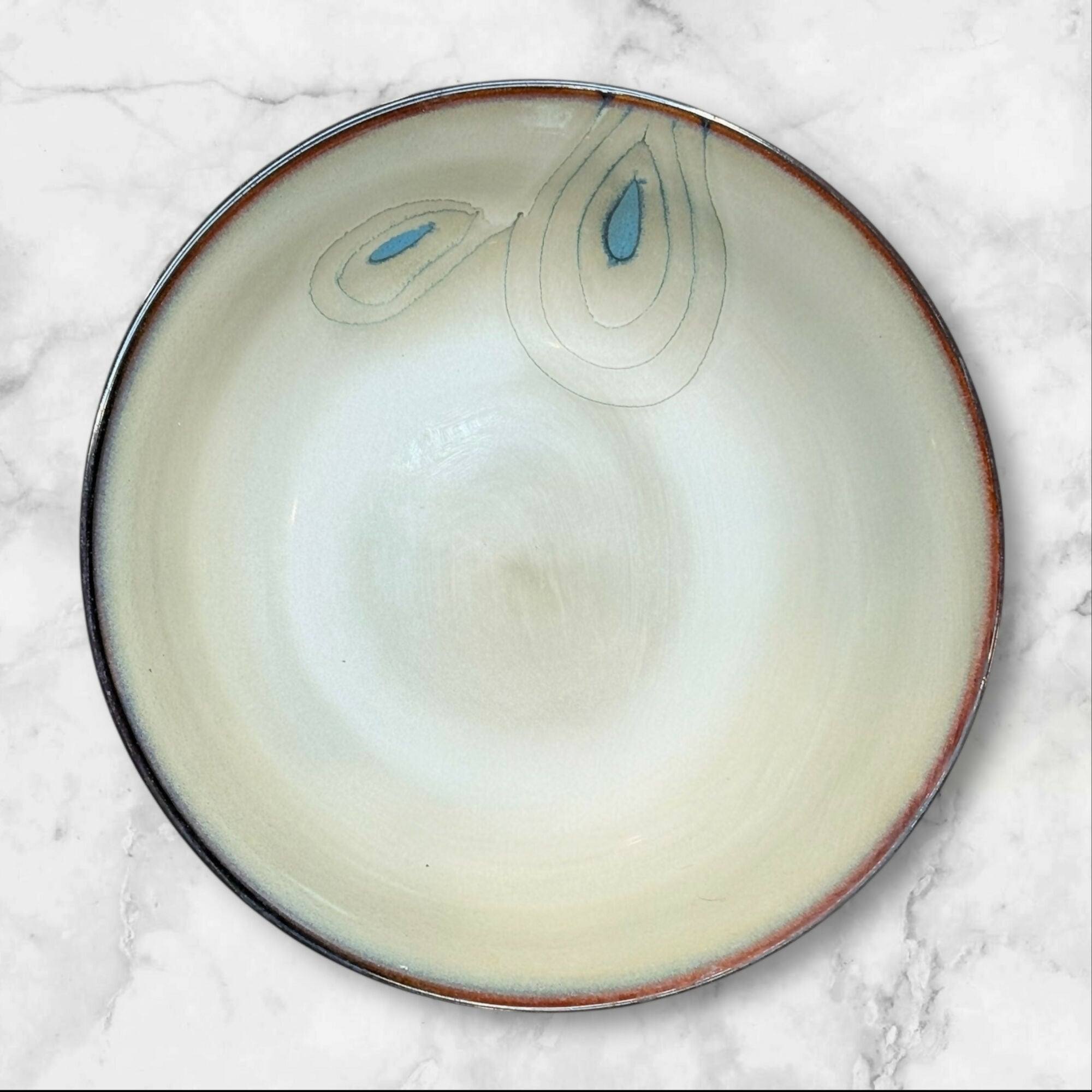 Pier 1 Teal Reactive Peacock Soup Cereal Bowls | Set of 4 | Excellent