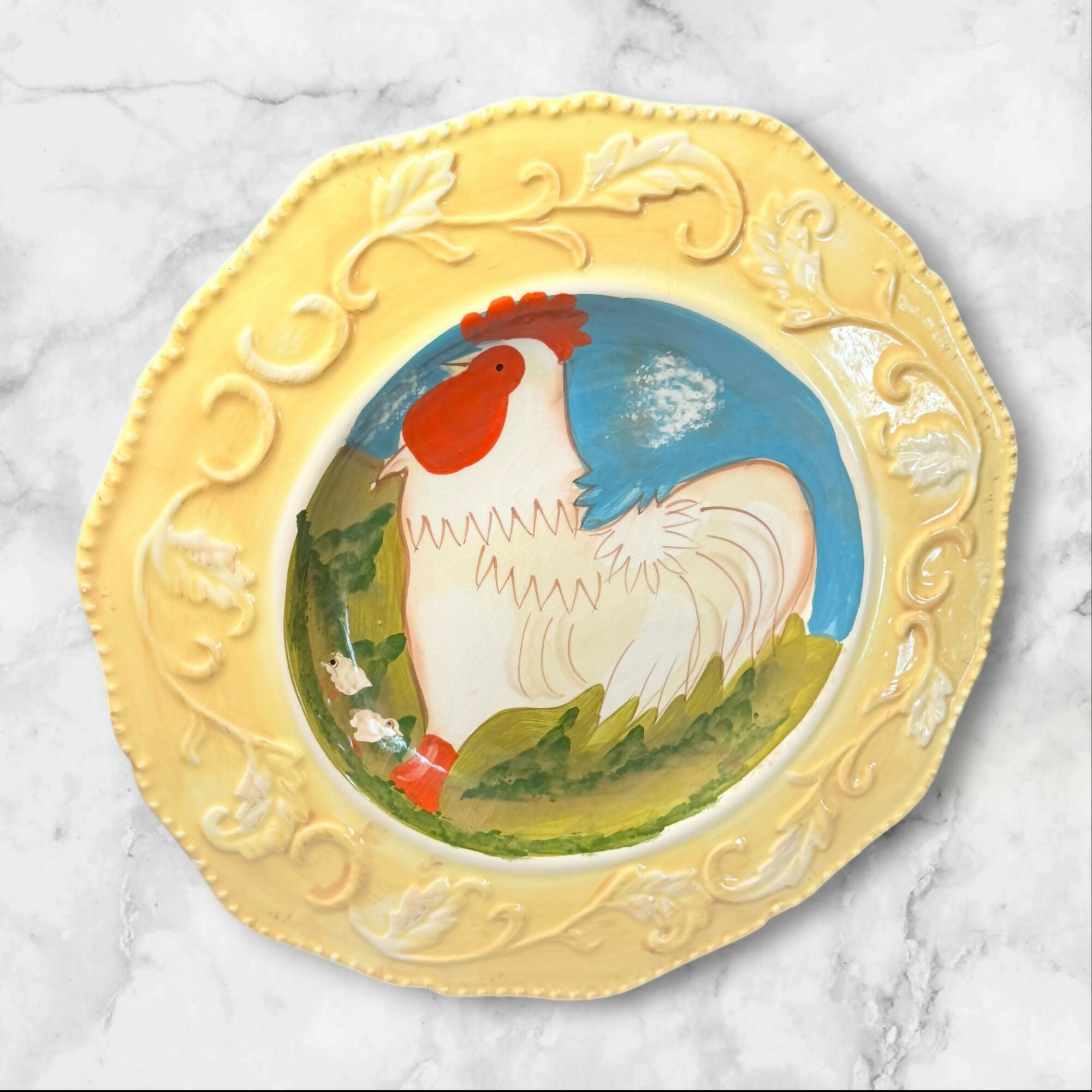 Cottage Rooster Dinner Plates by Jay | Set of 6 | Excellent Condition