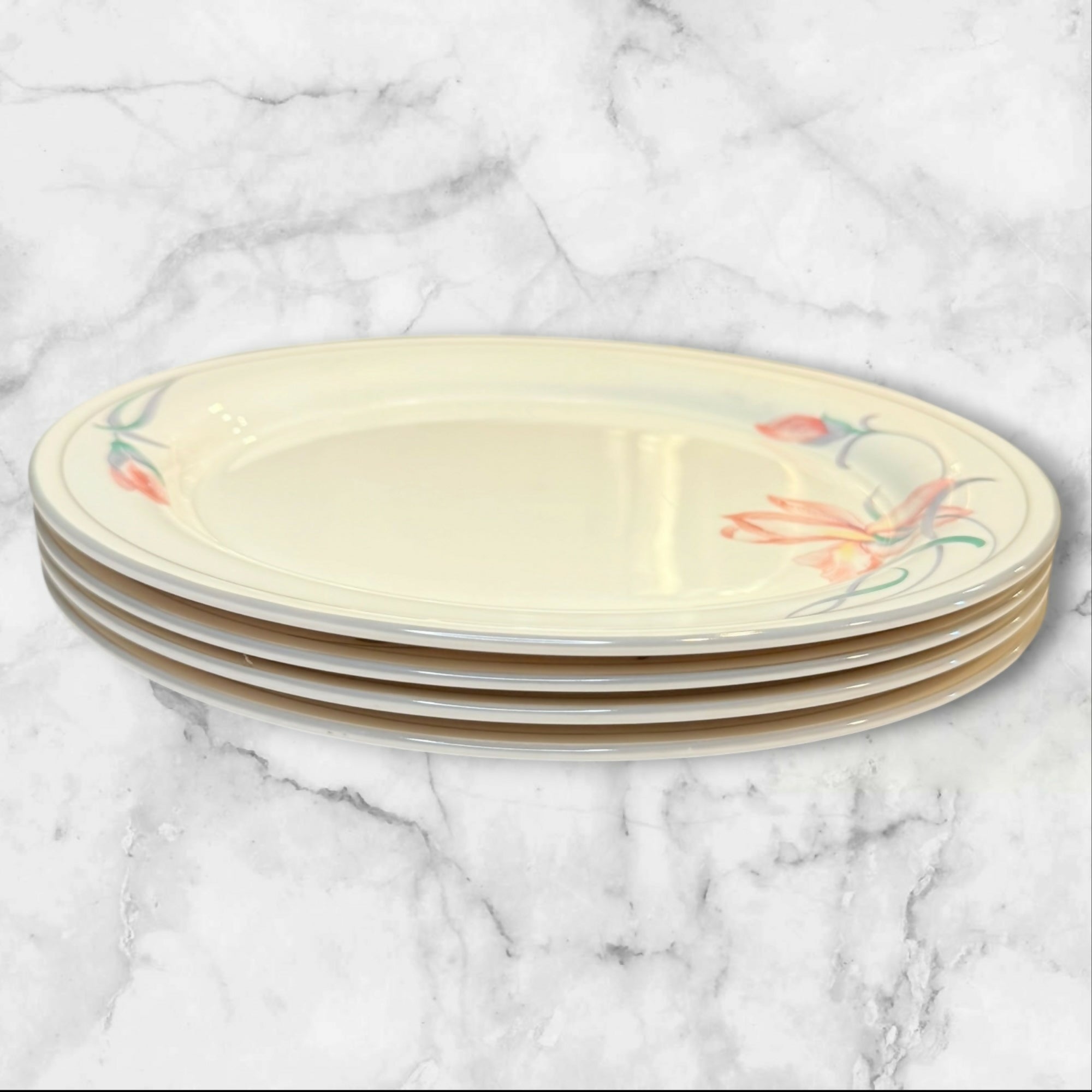 Lenox Iris on Grey Dinner Plates 10.75” | Set of 4 | Excellent Condition