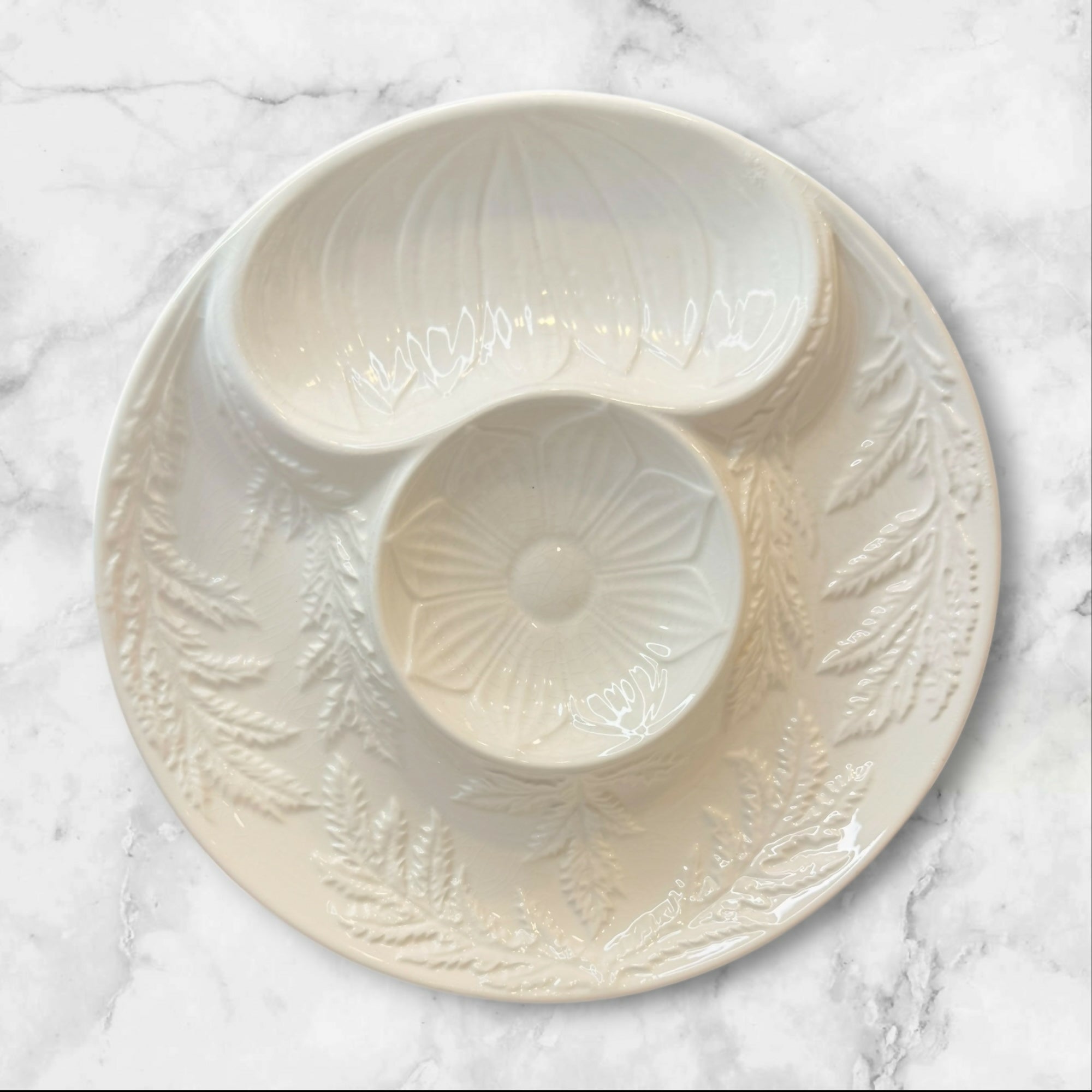 Artichoke Majolica Chip & Dip Serving Plates Set of 2 | Portugal | Vintage