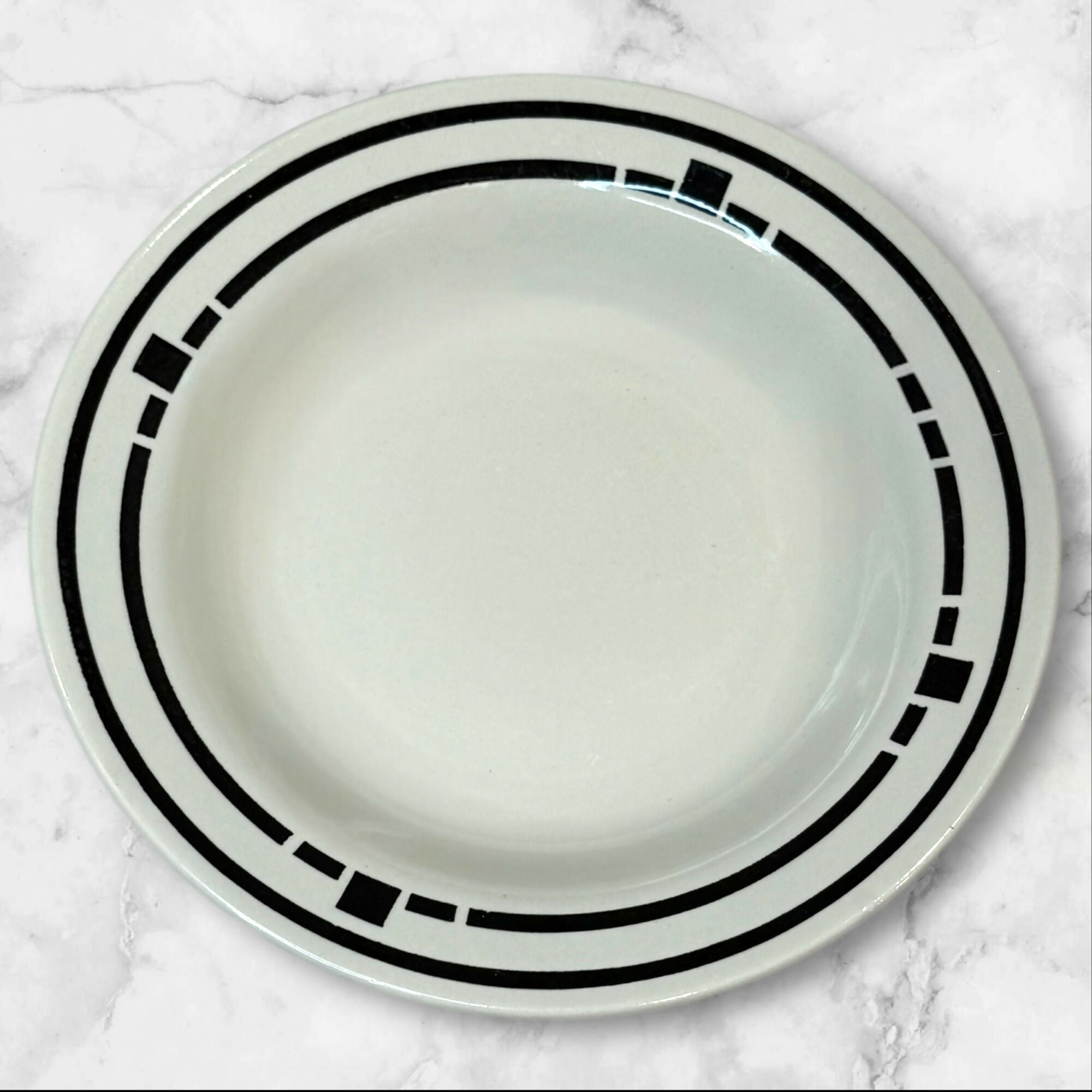 Oxford Brazil Stoneware Soup Cereal Bowls | Set of 4 | Black Rim | Excellent Condition