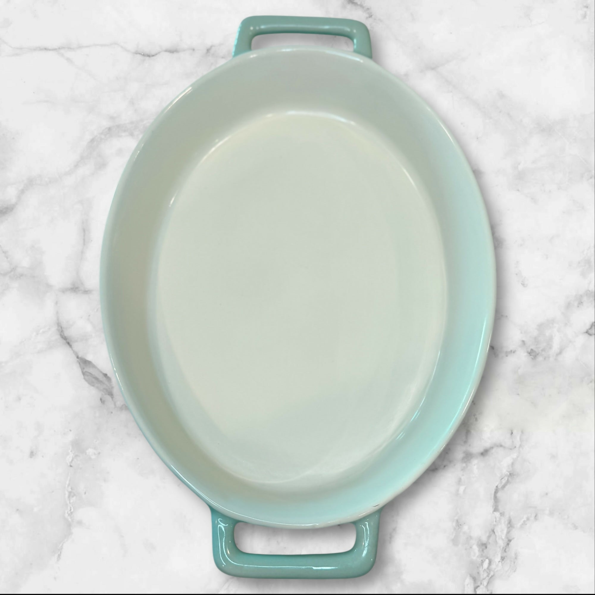 Le Regalo Oval Baking Dish w Handles | Aqua | Excellent Condition