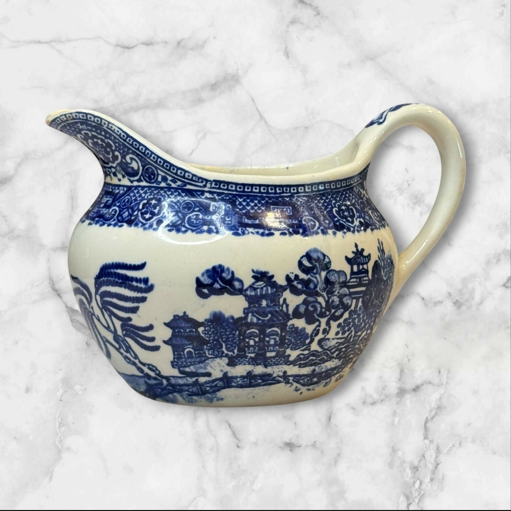 Blue Willow Porcelain Gravy Boat Sauce Server | Single | Gently Used