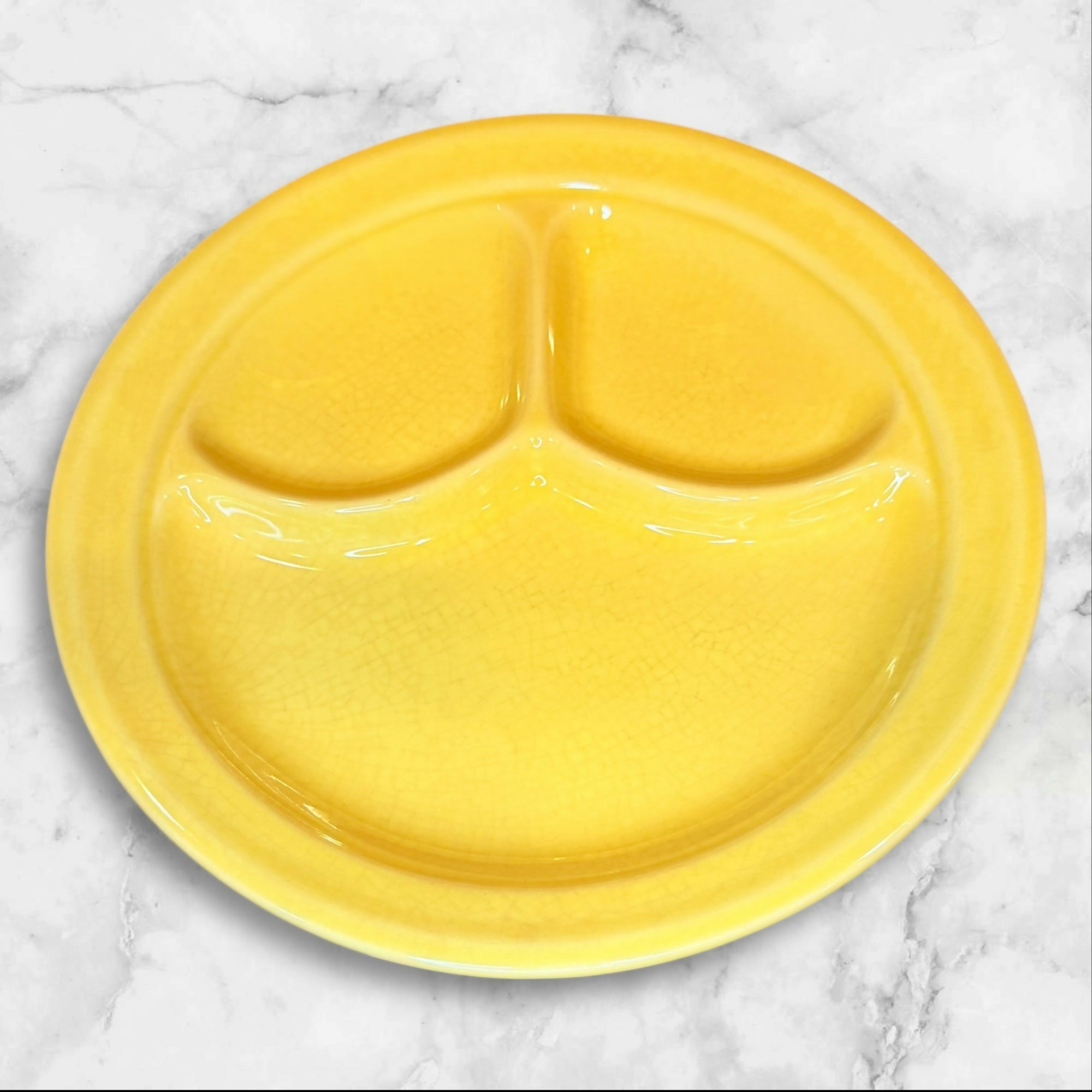 Bauer Plainware Turquoise Divided Grill Plates | Set of 4 | Vintage Good Condition