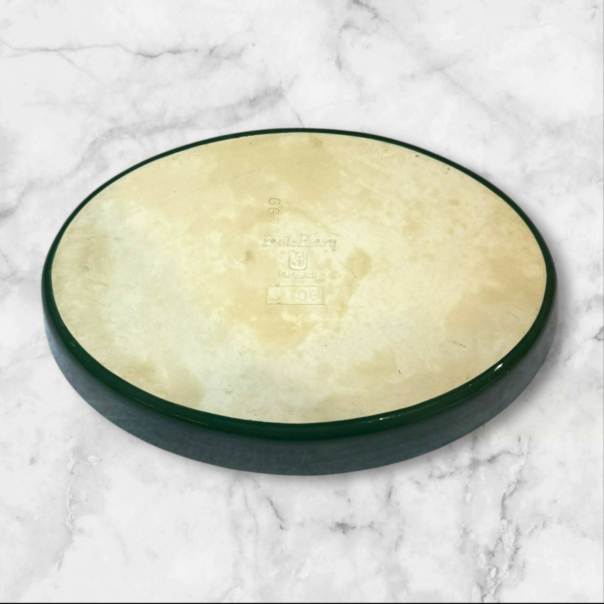 Vintage Emile Henry Olive Green Oval Baker 13” Stoneware | Great Condition