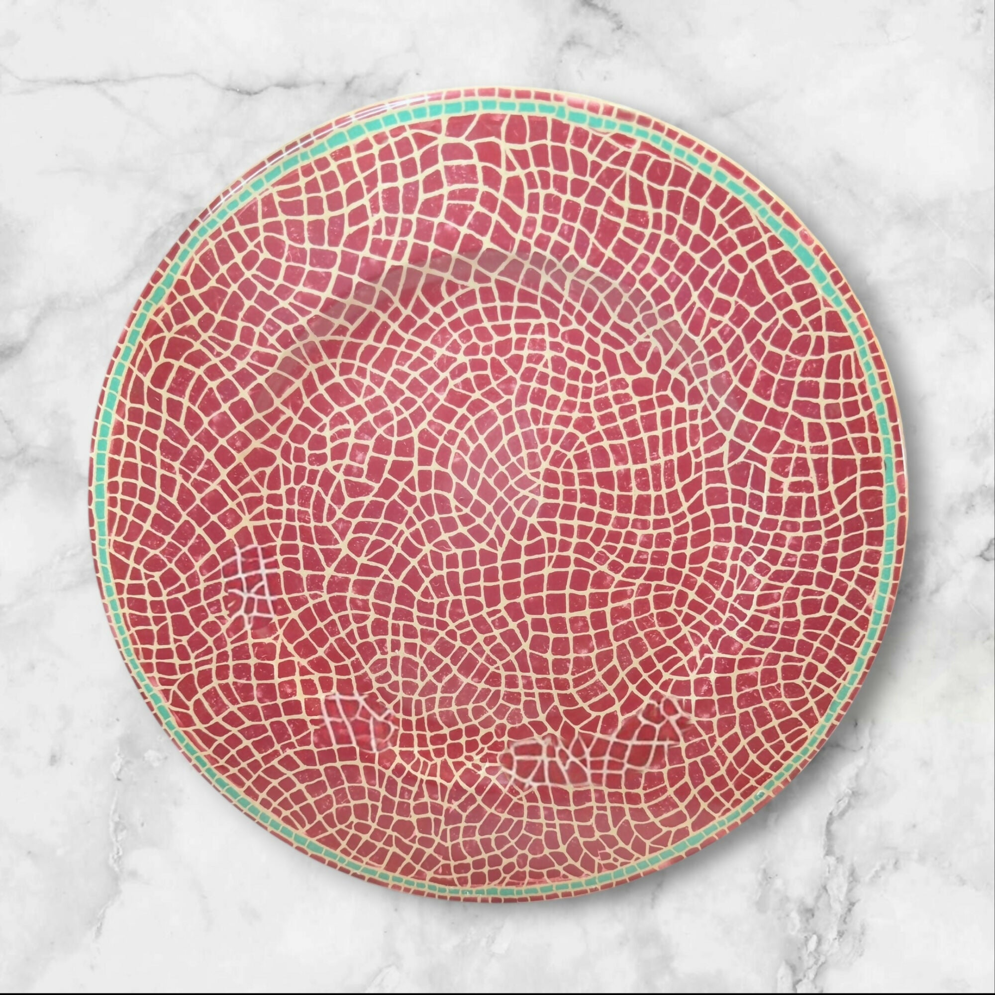 Pier 1 Mosaic Fruit Chop Platters 12.5” | Set of 2 | Good Used