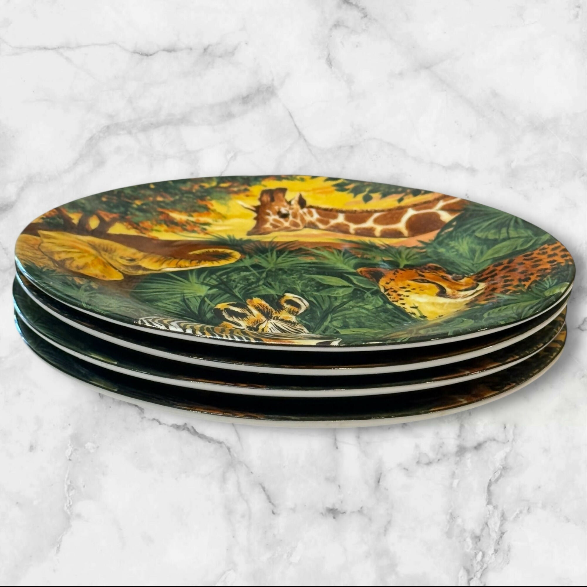 Sakura Paradise Safari Salad Plates | Set of 4 | Gently Used