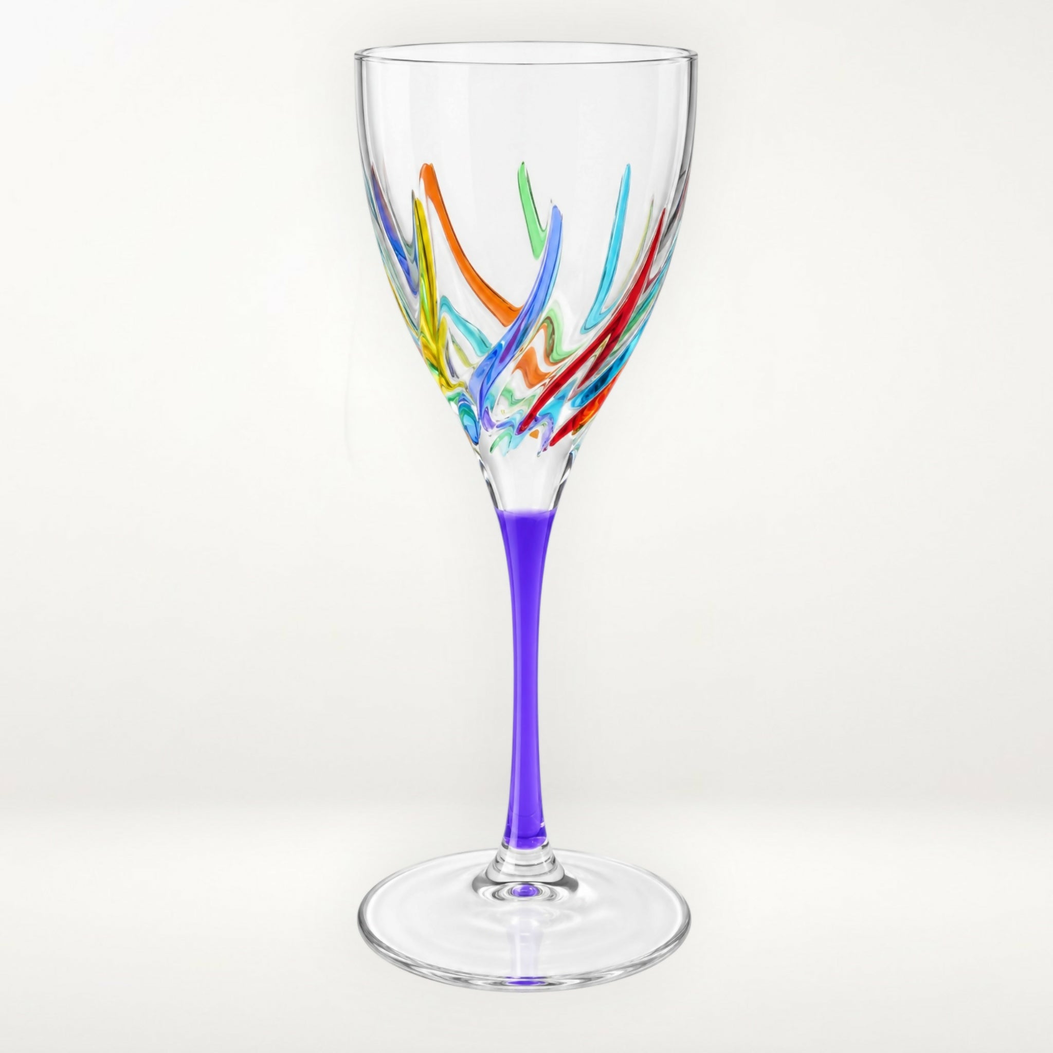 Zecchin Murano Style Art Glass Wine Glasses | Set of 2 | Excellent Condition