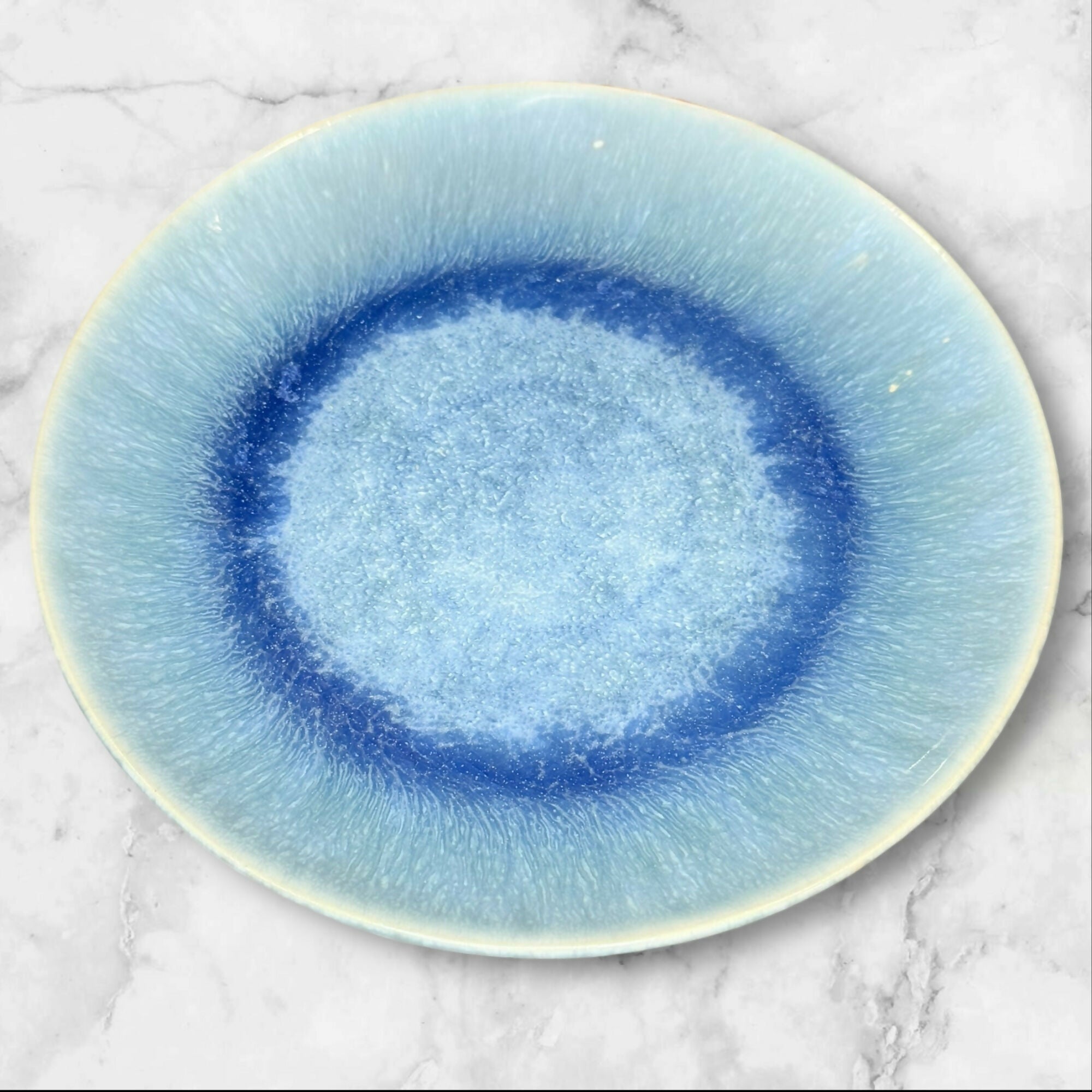 Crate & Barrel Caspian Blue Reactive Glaze Salad Plates | Set of 4 | Good Condition