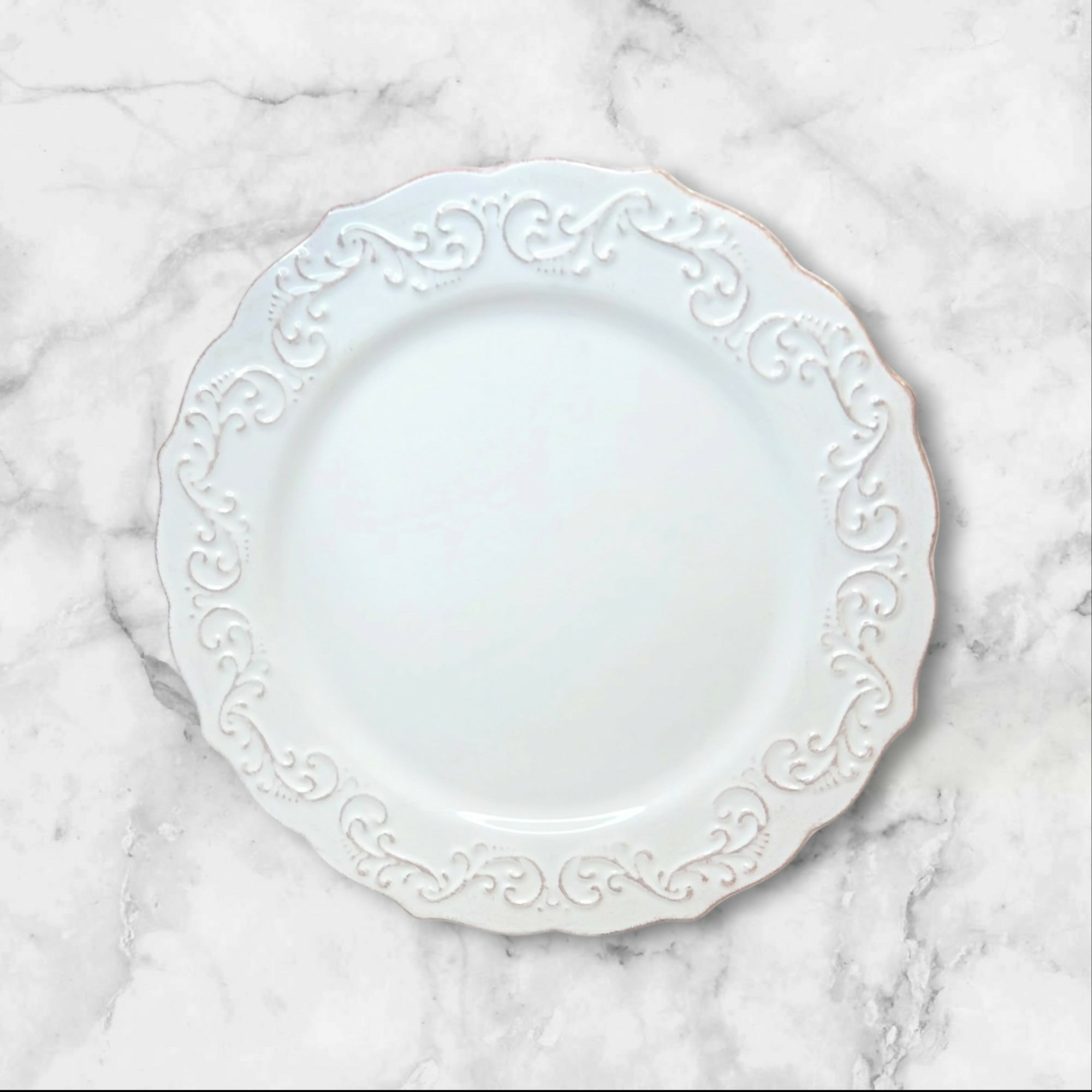 Pier 1 Antique Scroll Salad Plates Set of 4 Excellent Condition