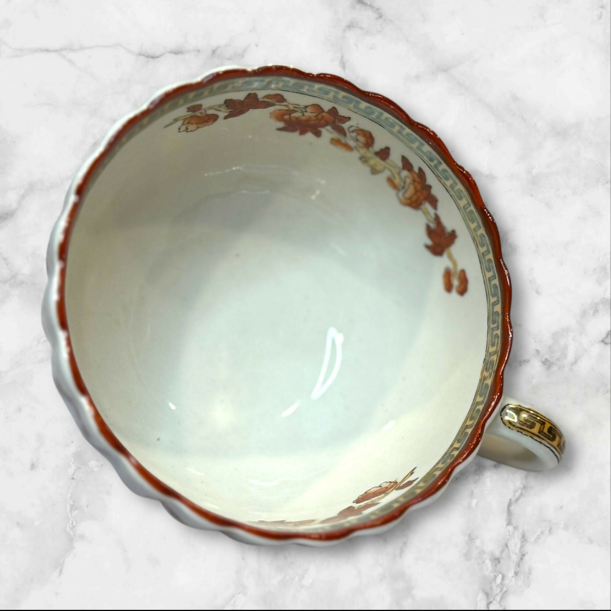 Spode Copeland India Tree Footed Cup & Saucer Sets | Set of 4 | Excellent Condition