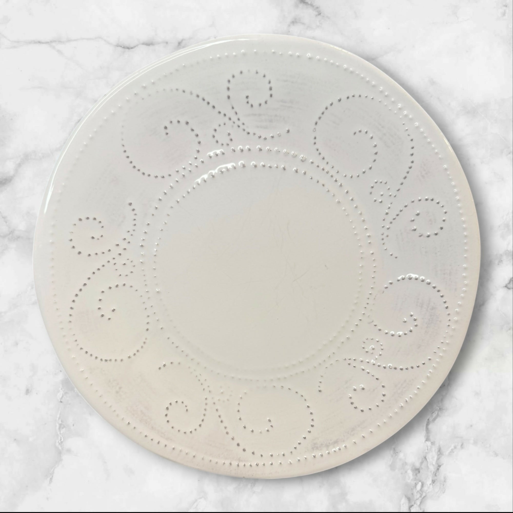 Sweet Ceramics Embossed Scroll Salad Plates | Set of 5 | Gently Used