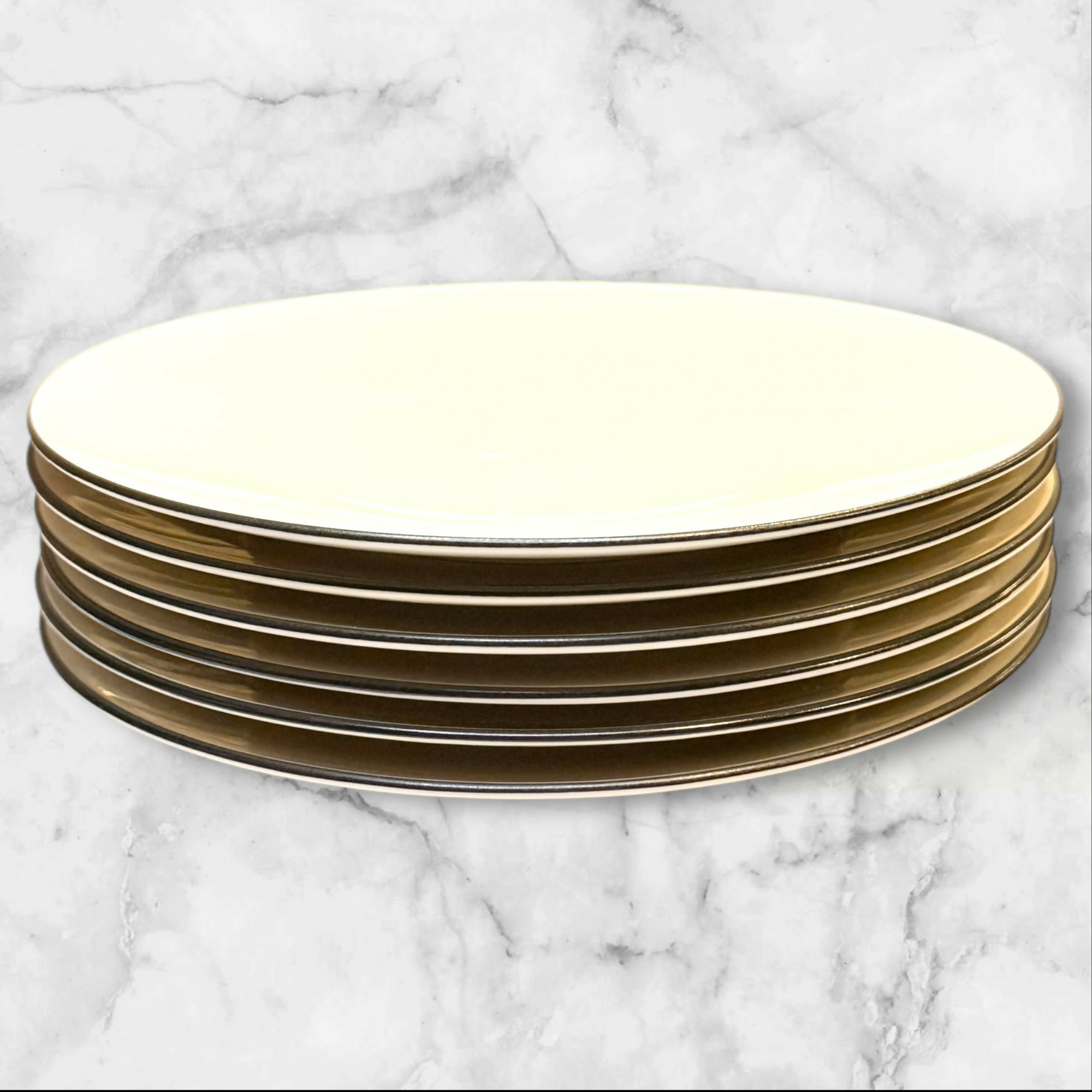 Crate & Barrel Kita Dinner Plates Ivory | Set of 6 | Good Condition