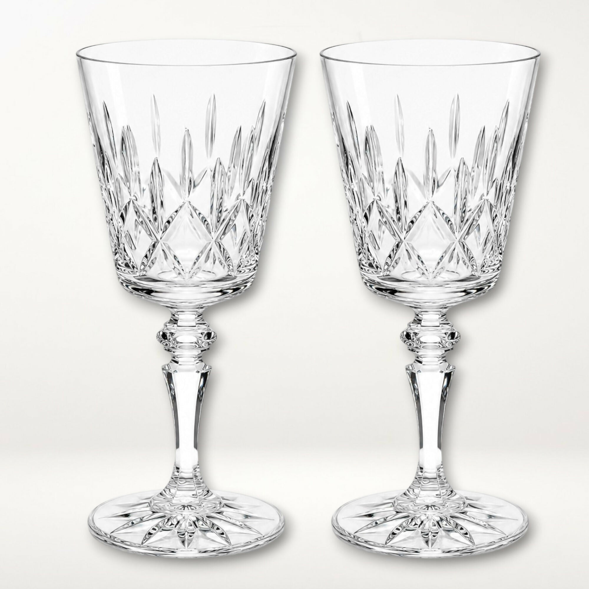 Galway Baldmore Crystal Water Goblets | Set of 3 | Cut Crystal Stemware