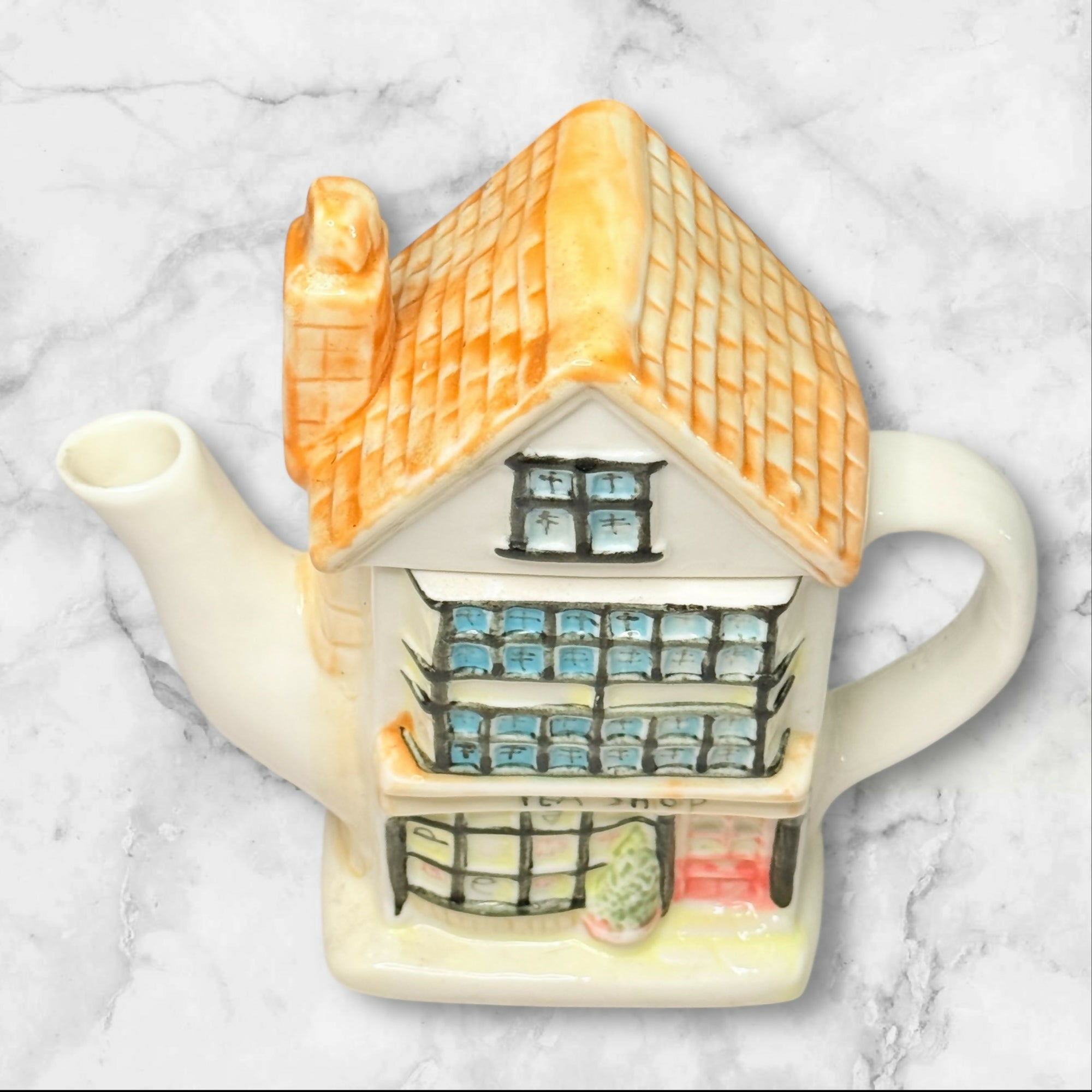 Vintage Tea Shop House Teapot Ceramic Cottage Teapot 6” | Japan