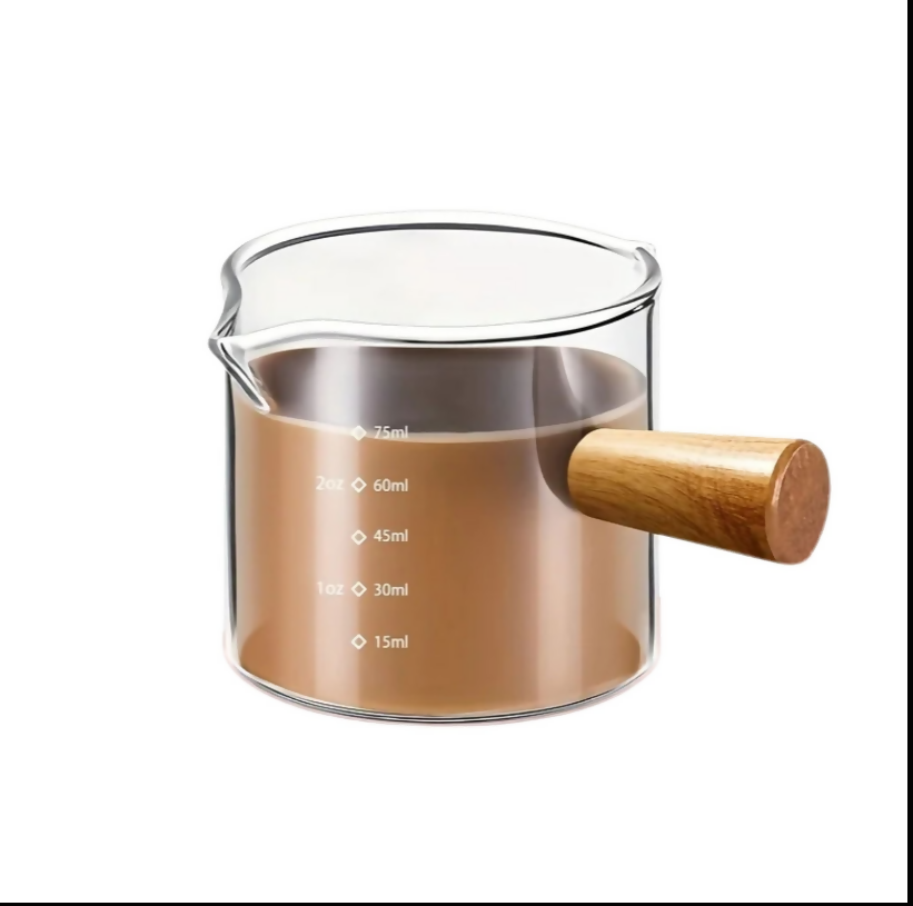 Anygleam Measuring Cup 100ml With Wooden Handle Dual Spout Kitchen Tools