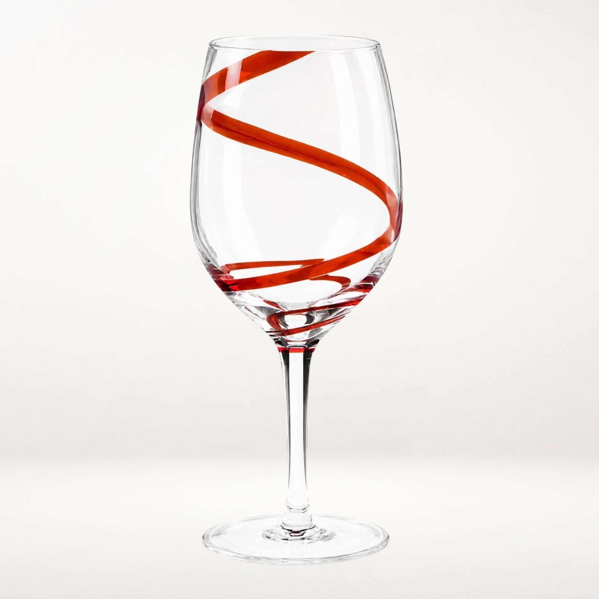 Pier 1 Swirline Red Water Goblets Set of 4 Excellent Condition