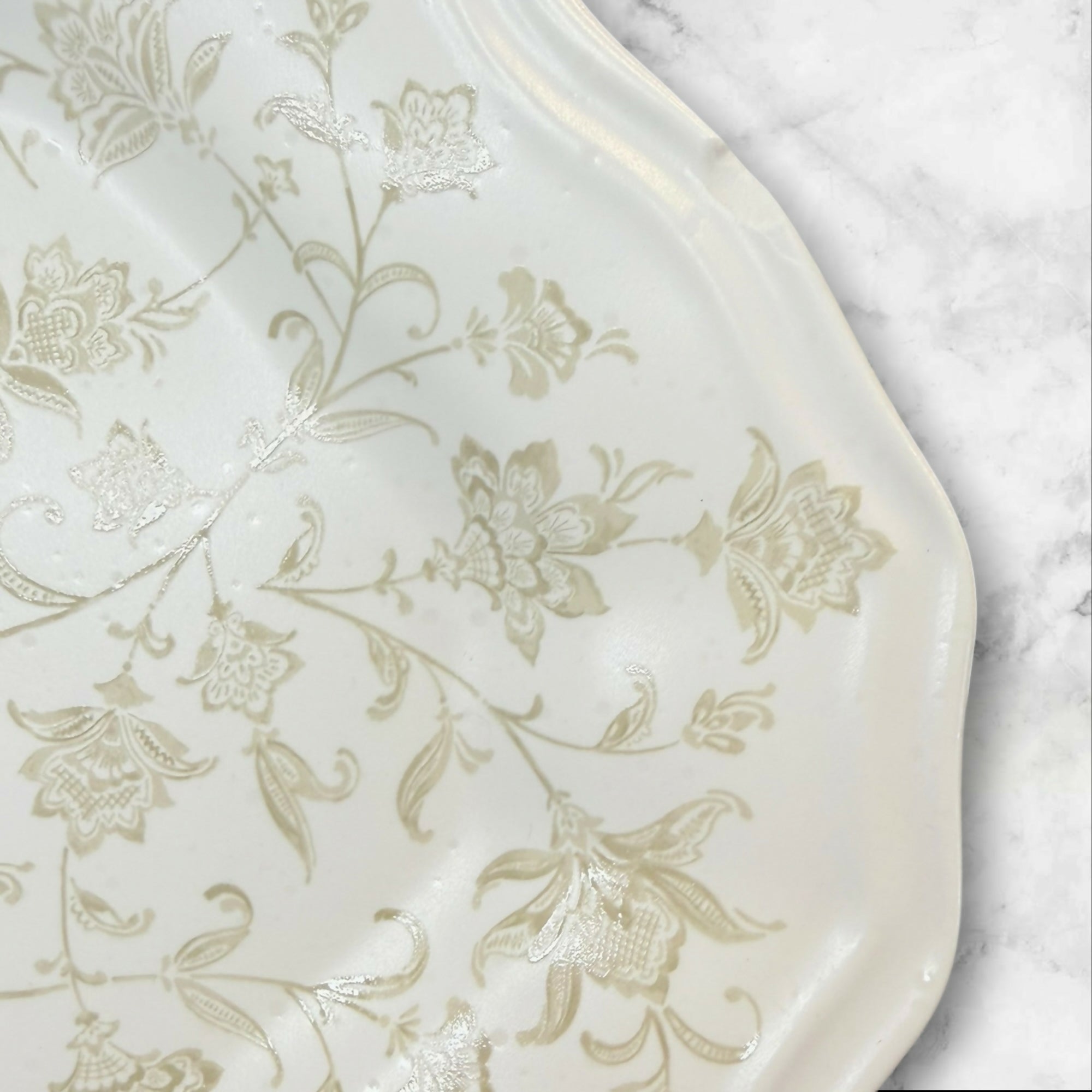 222 Fifth Batik Toile Salad Plates | Set of 4 | Excellent Condition