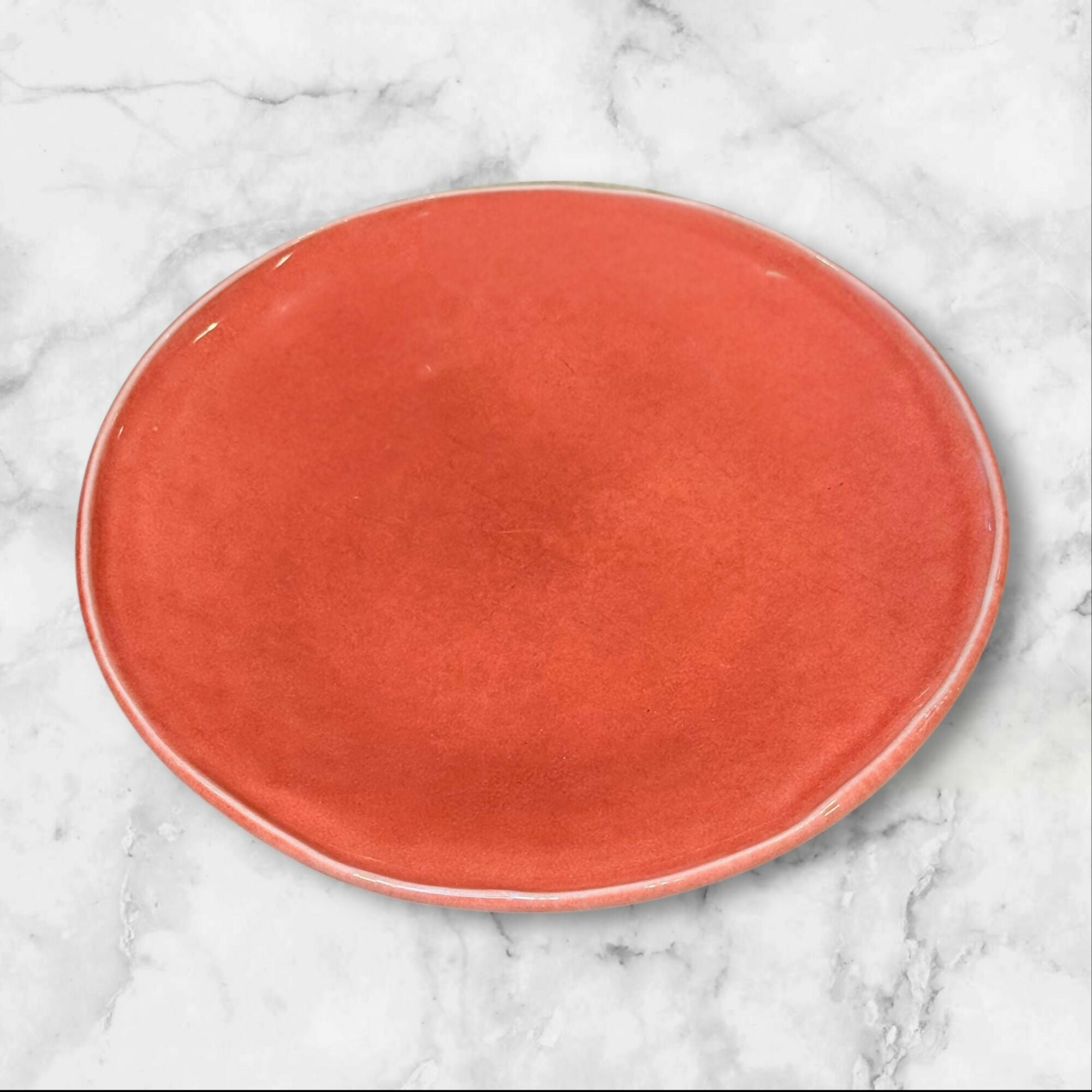 Pier 1 Terracotta Orange Stoneware Salad Plates | Set of 5 | Good Condition