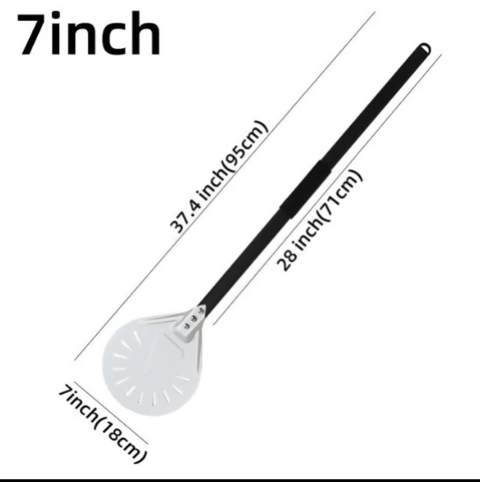 Anygleam Pizza Shovel 95cm Silver for Perforated Peel with Metal Handle Oven Turning Baking Accessory