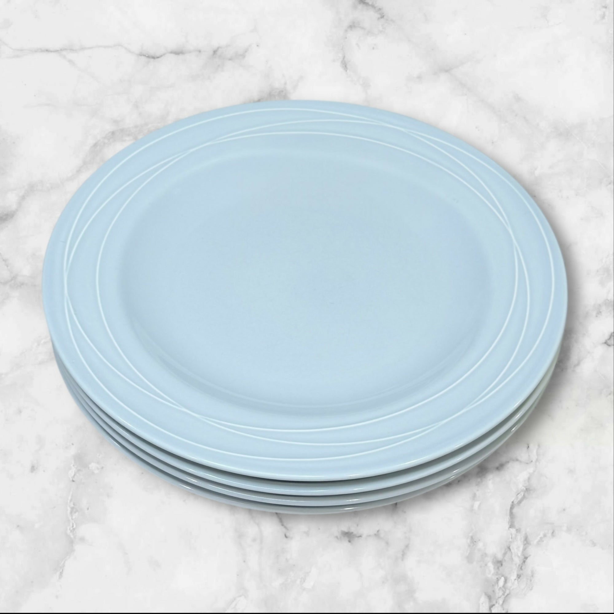Pottery Barn Spiral Light Blue Dinner Plates | Set of 2 | Excellent Condition X