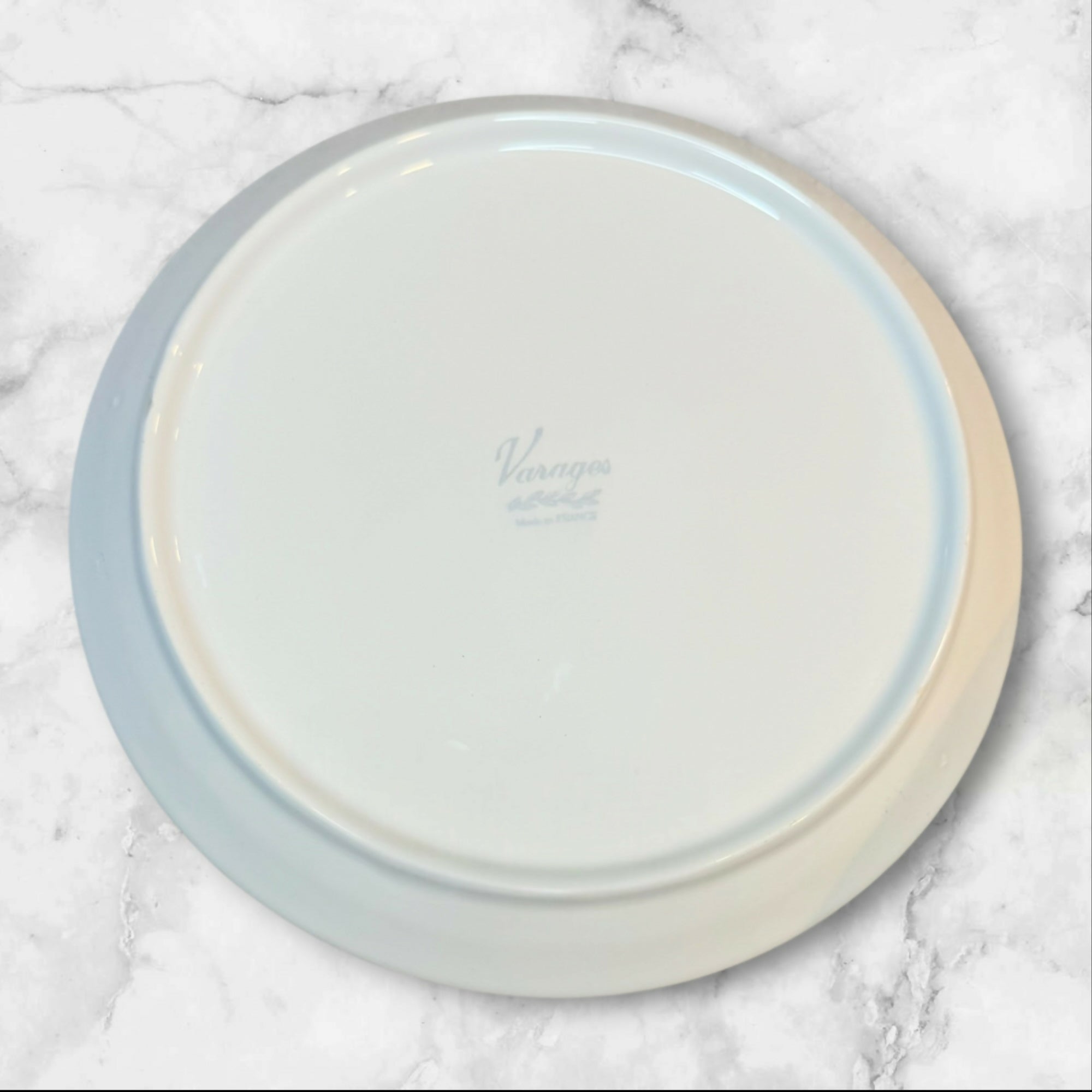 Varages France White Divided Fondue Plates Set of 4 Vintage Excellent Condition