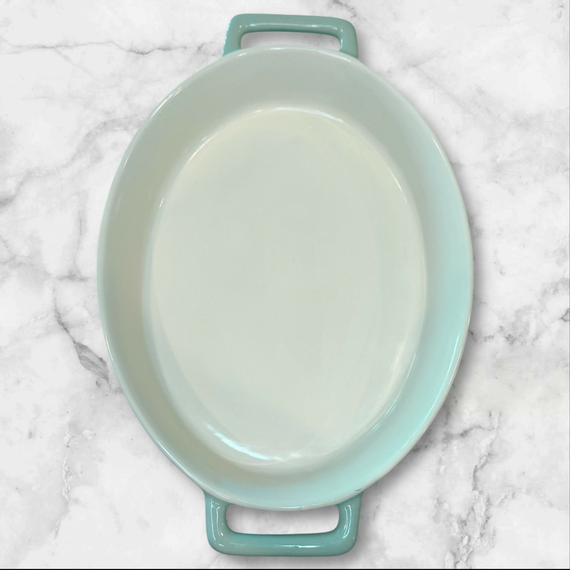 Le Regalo Oval Baking Dish w Handles | Aqua | Excellent Condition
