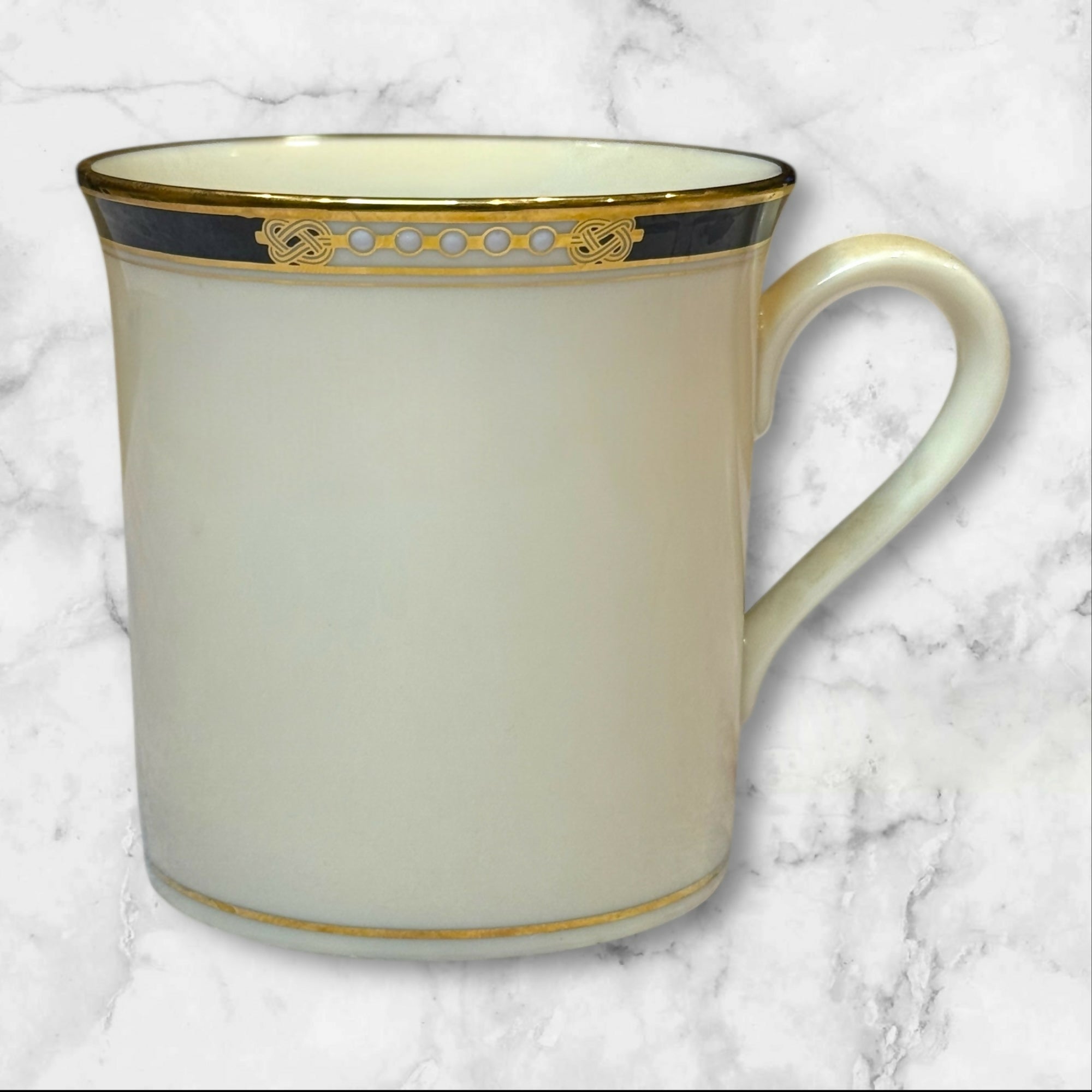 Lenox Hancock Mug | Black & Gold Enamel Band | Single | Excellent Condition